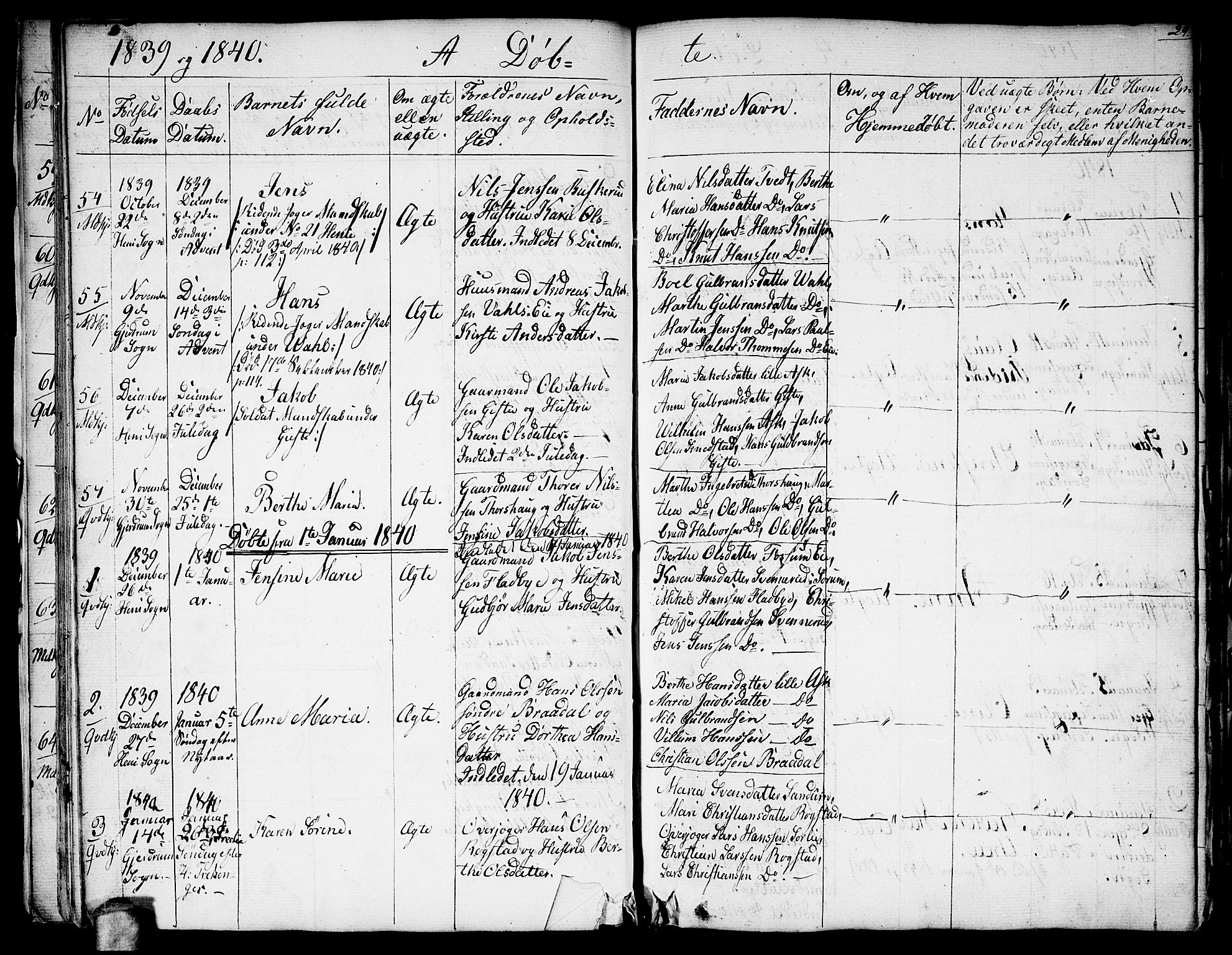 Gjerdrum prestekontor Kirkebøker, AV/SAO-A-10412b/G/Ga/L0002: Klokkerbok nr. I 2, 1836-1850, s. 29