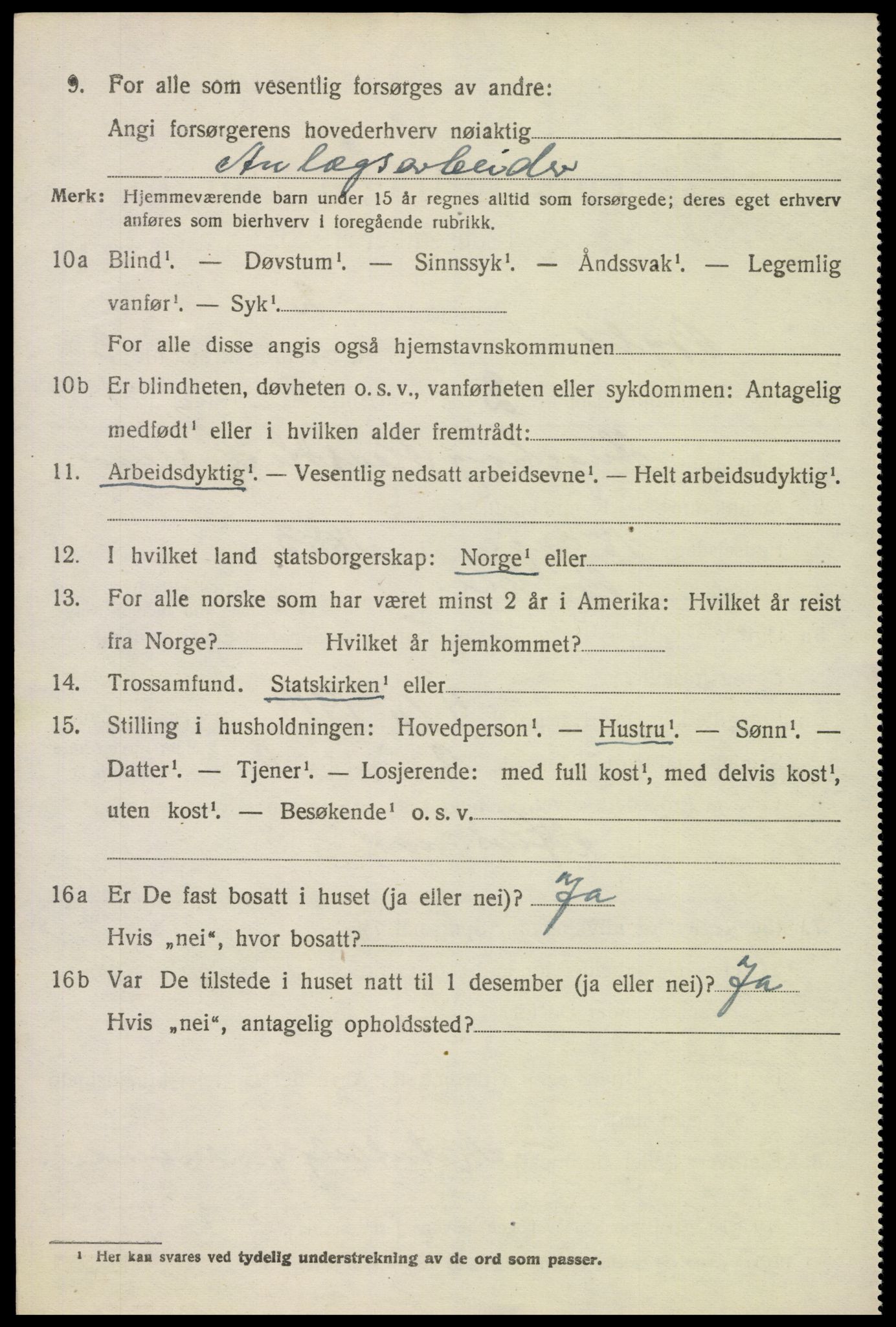 SAK, Folketelling 1920 for 0941 Bykle herred, 1920, s. 1048
