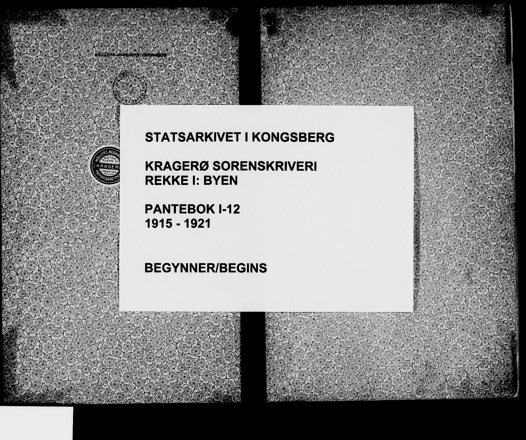 Kragerø sorenskriveri, AV/SAKO-A-65/G/Ga/Gaa/L0012: Pantebok nr. I 12, 1915-1921