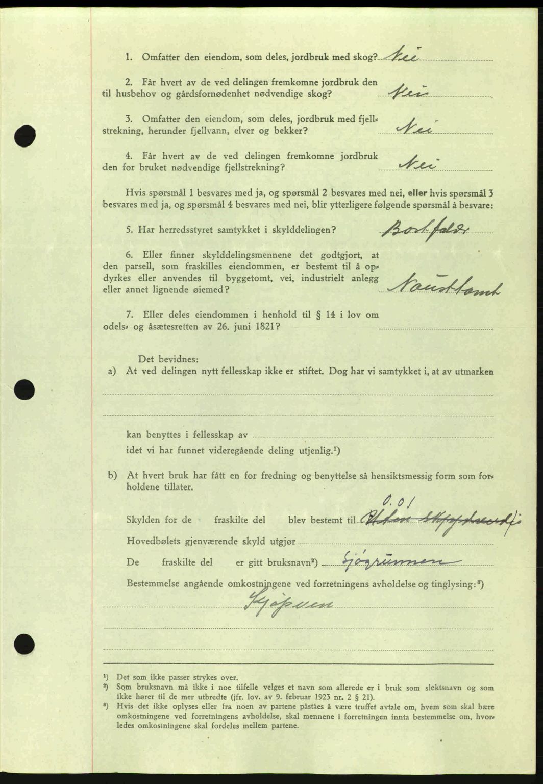 Romsdal sorenskriveri, AV/SAT-A-4149/1/2/2C: Pantebok nr. A15, 1943-1944, Dagboknr: 2285/1943