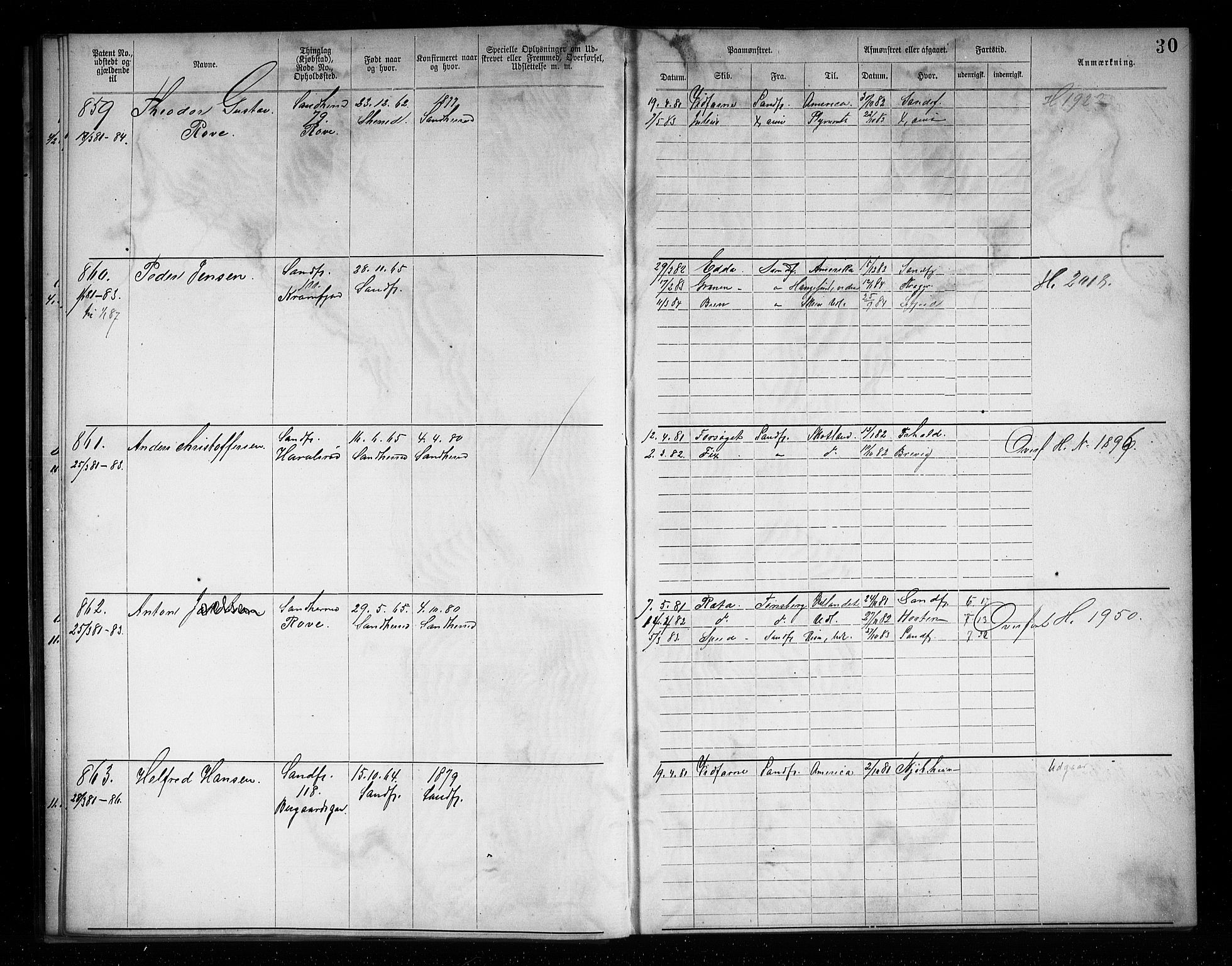 Sandefjord innrulleringskontor, AV/SAKO-A-788/F/Fa/L0004: Annotasjonsrulle, 1879-1889, s. 32