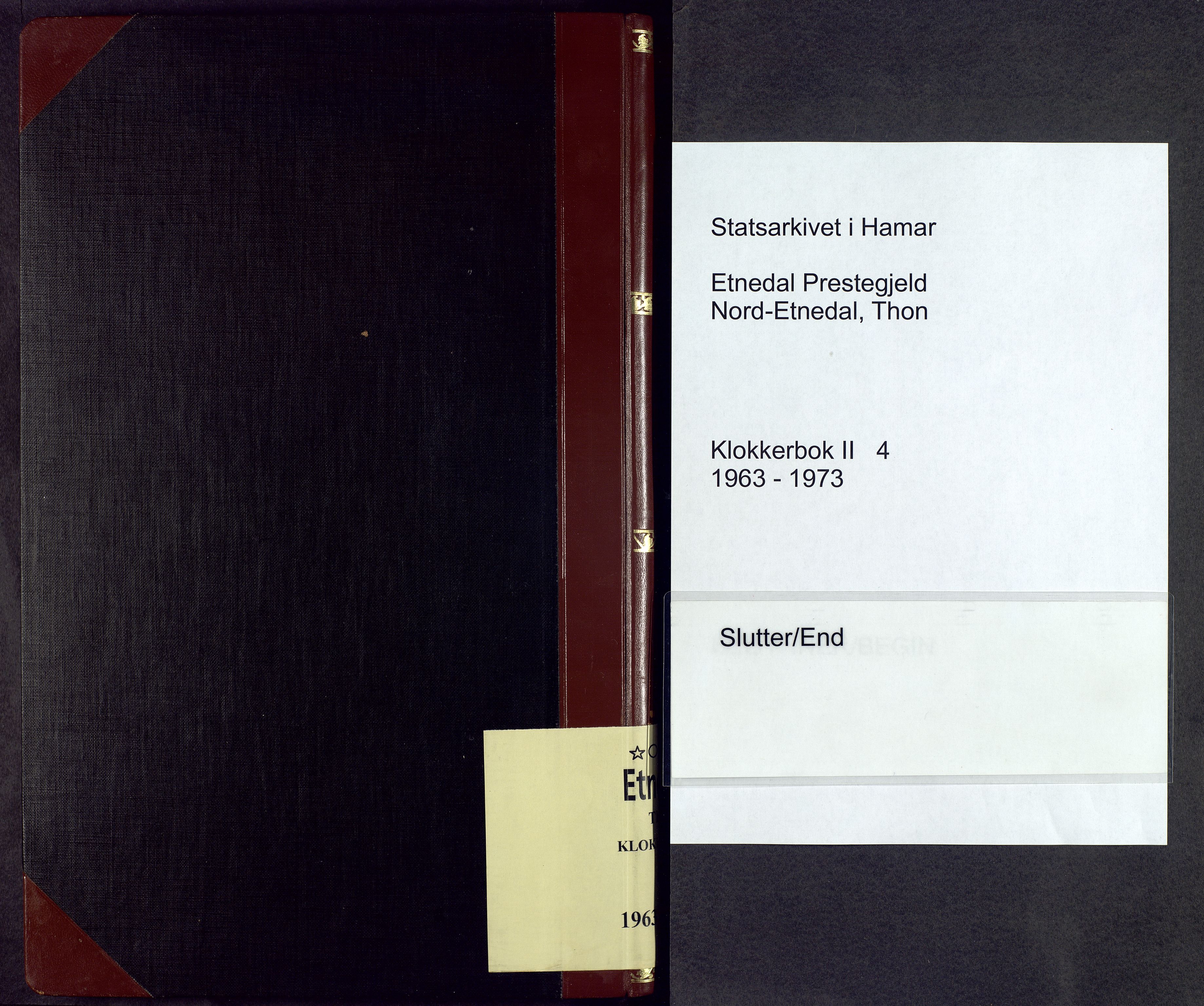 Etnedal prestekontor, AV/SAH-PREST-130/H/Ha/Hab/Habb/L0004: Klokkerbok nr. II 4, 1963-1973