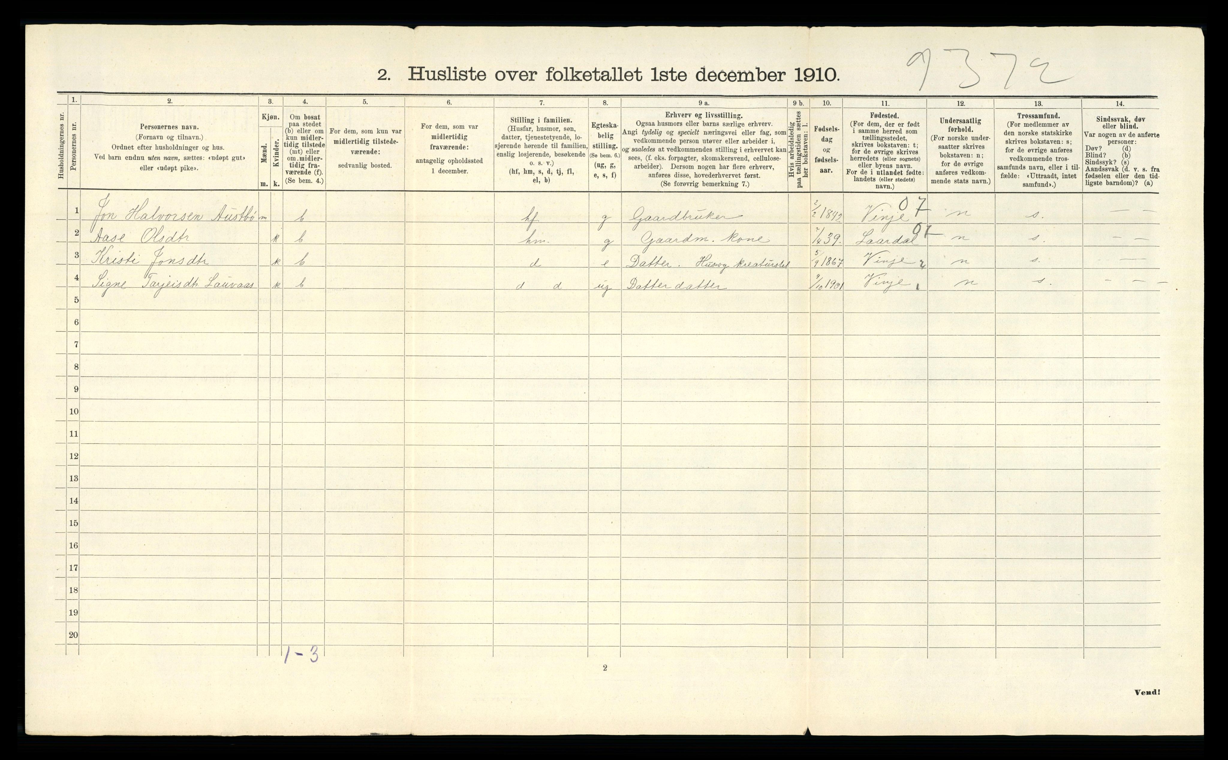 RA, Folketelling 1910 for 0832 Mo herred, 1910, s. 37