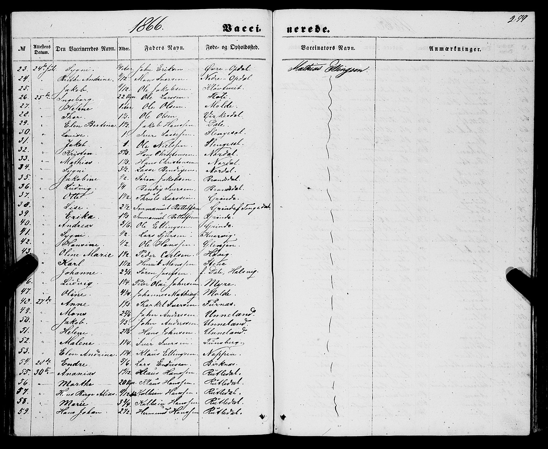 Gulen sokneprestembete, AV/SAB-A-80201/H/Haa/Haaa/L0022: Ministerialbok nr. A 22, 1859-1869, s. 299