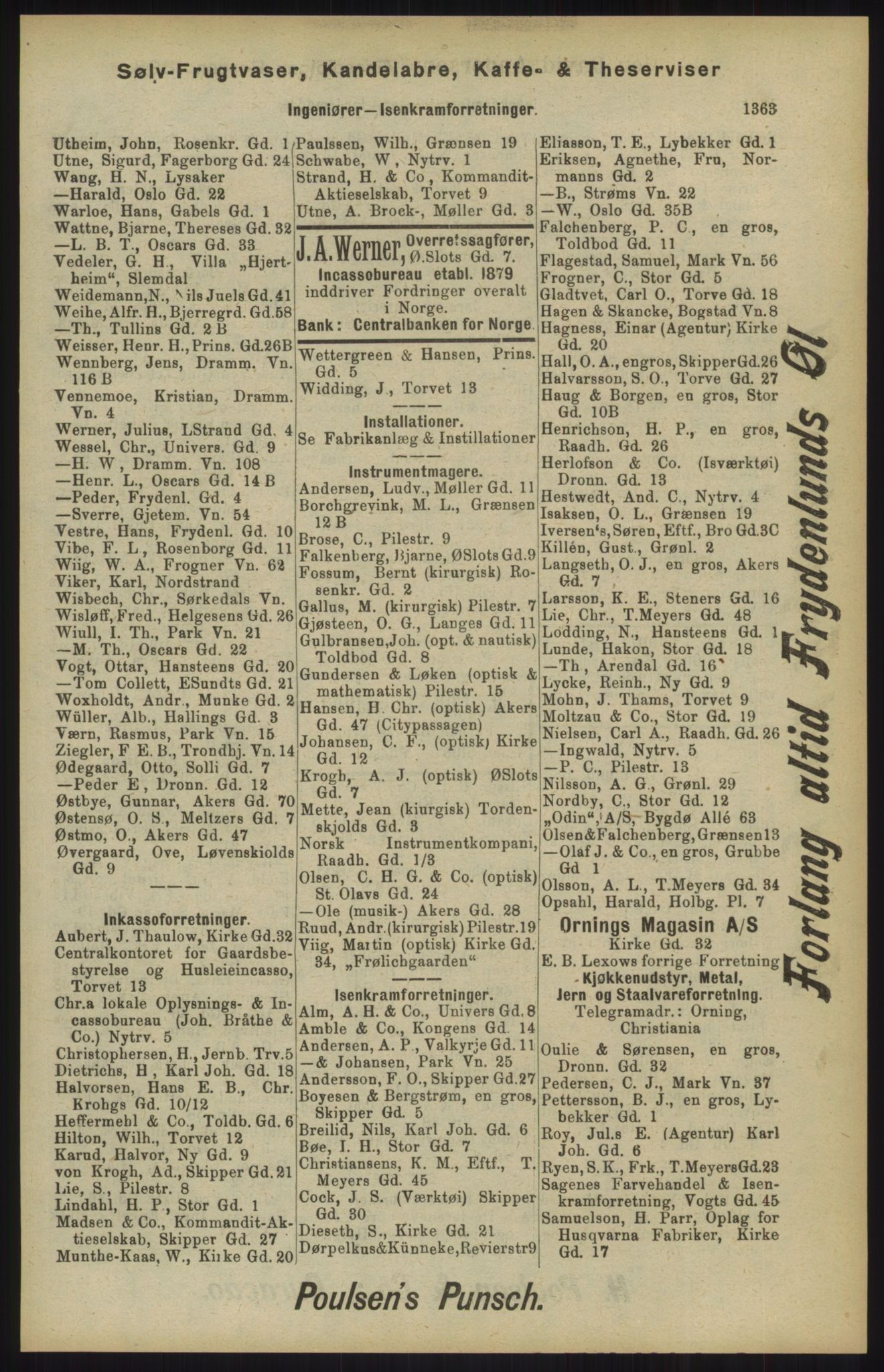 Kristiania/Oslo adressebok, PUBL/-, 1904, s. 1363