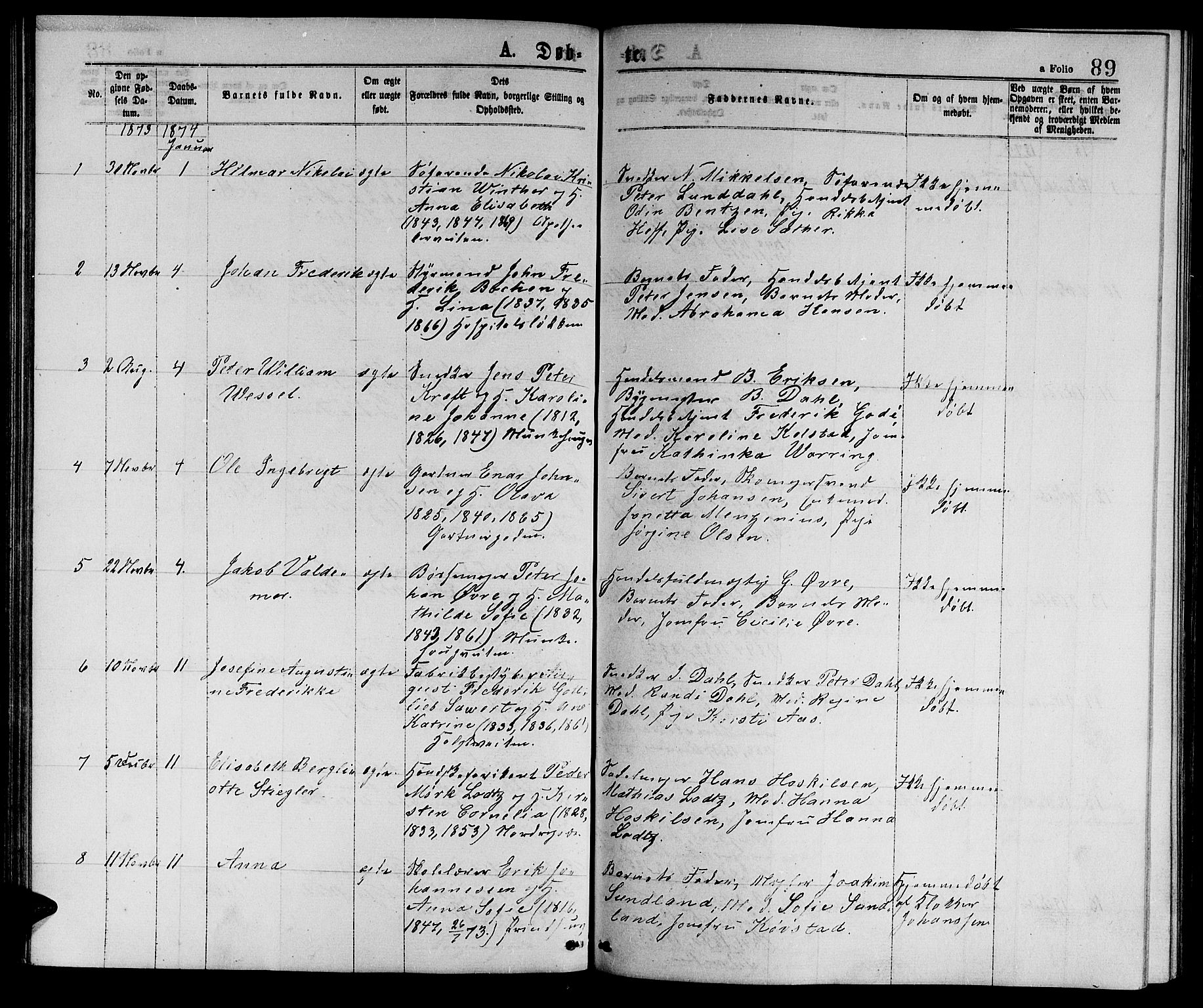 Ministerialprotokoller, klokkerbøker og fødselsregistre - Sør-Trøndelag, AV/SAT-A-1456/601/L0088: Klokkerbok nr. 601C06, 1870-1878, s. 89
