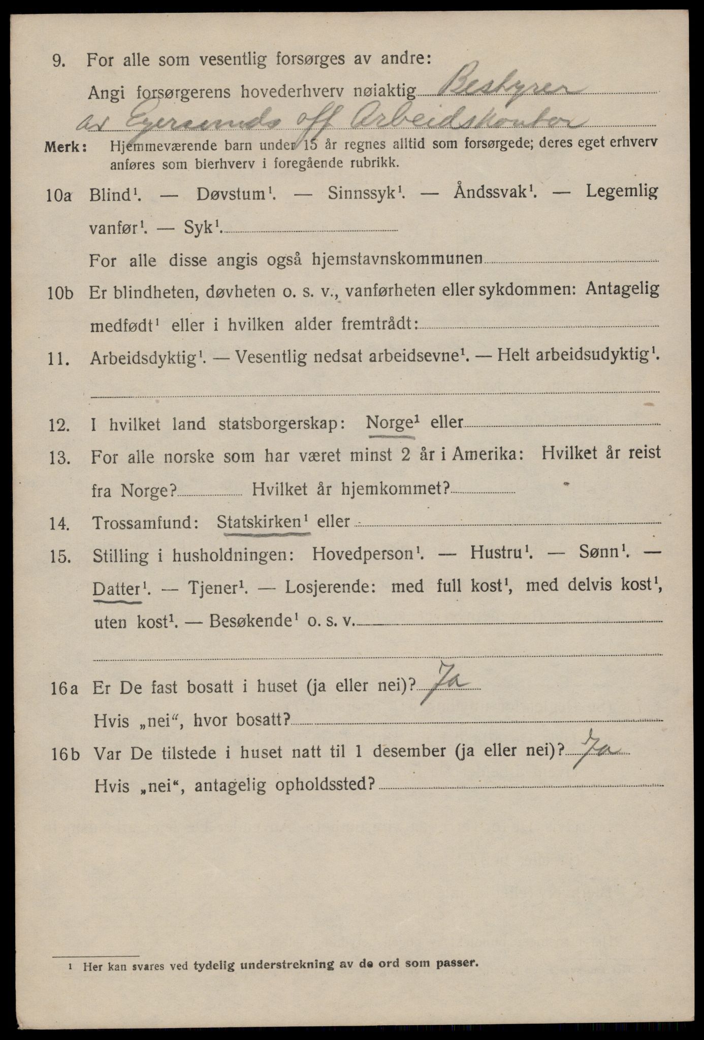 SAST, Folketelling 1920 for 1101 Egersund ladested, 1920, s. 9693