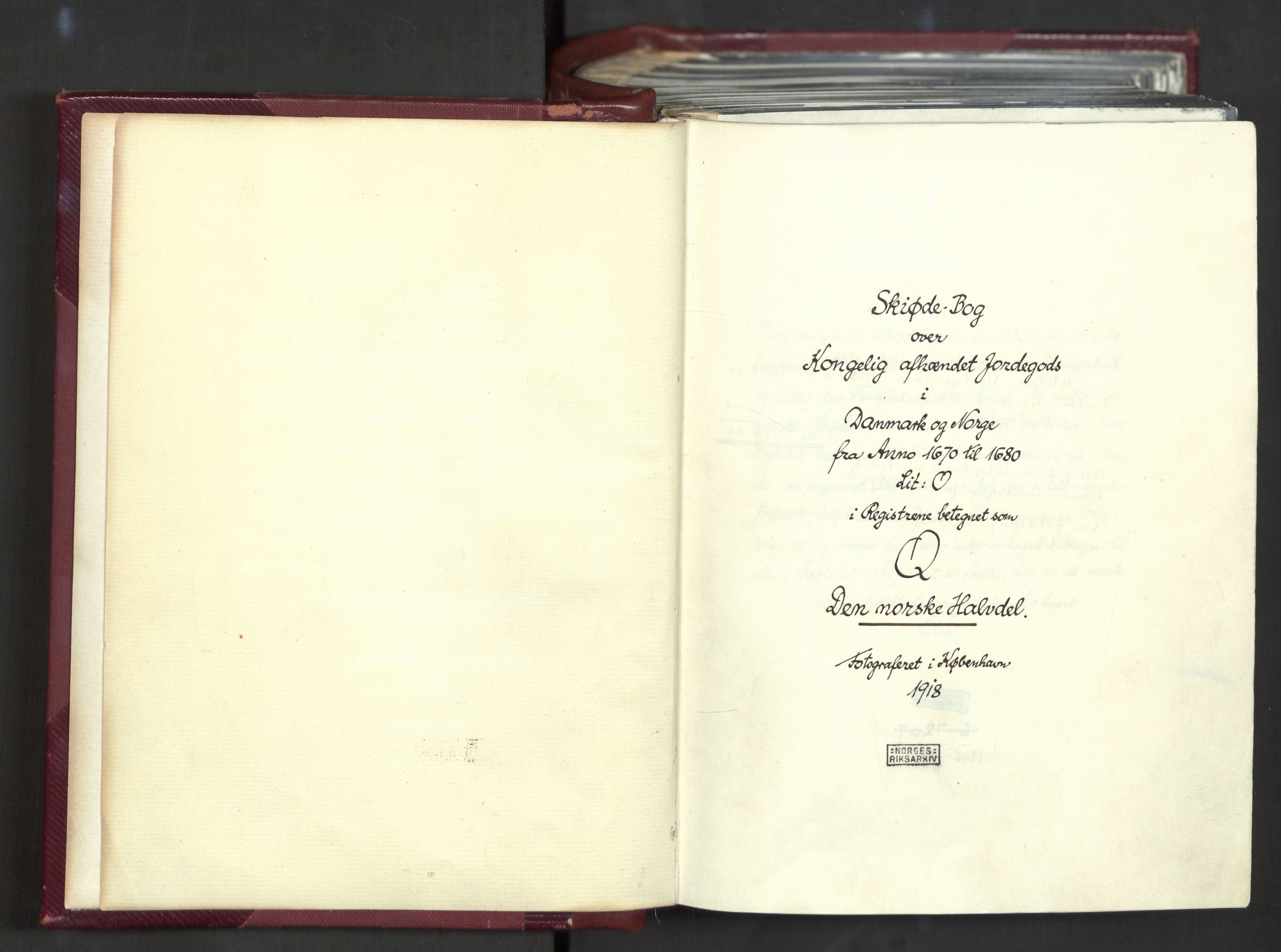 Rentekammeret, Kammerkanselliet, RA/EA-3111/G/Gg/Ggj/Ggjf/L0001: Skjøtebok over kongelig avhendet jordegods i Norge Q, 1670-1680, s. 4
