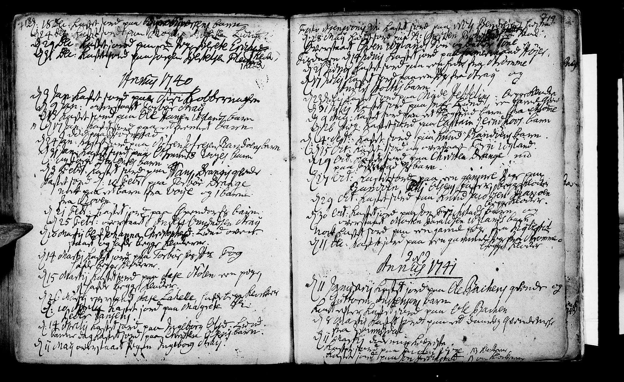 Oddernes sokneprestkontor, AV/SAK-1111-0033/F/Fa/Faa/L0002: Ministerialbok nr. A 2, 1719-1764, s. 718-719