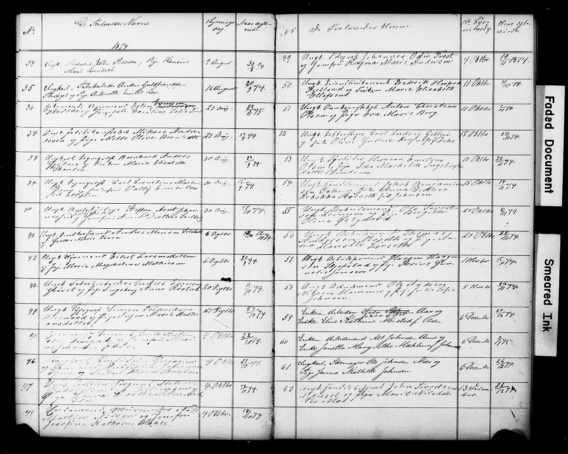 Ministerialprotokoller, klokkerbøker og fødselsregistre - Sør-Trøndelag, AV/SAT-A-1456/601/L0059: Lysningsprotokoll nr. 601A27, 1870-1911