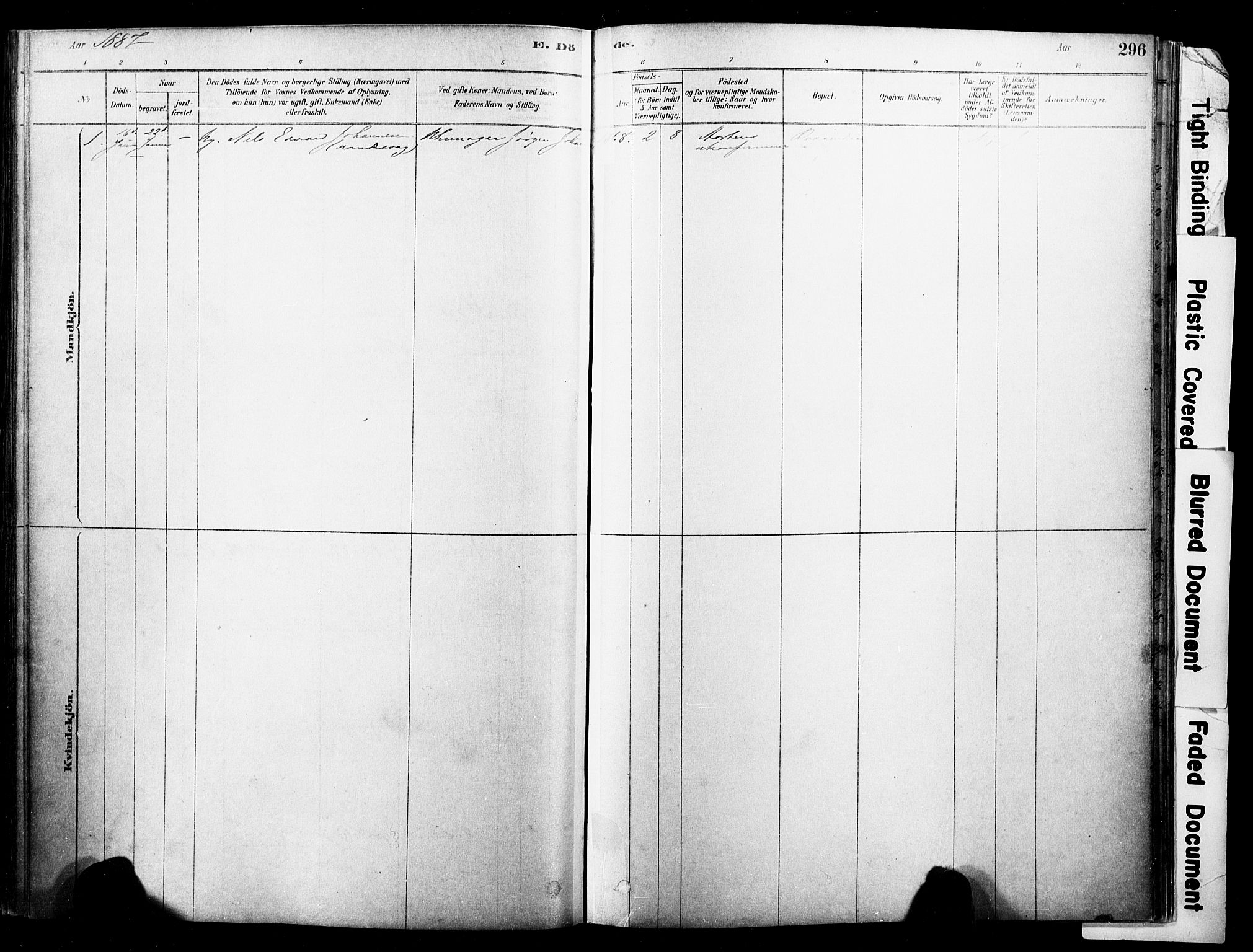 Horten kirkebøker, AV/SAKO-A-348/F/Fa/L0003: Ministerialbok nr. 3, 1878-1887, s. 296