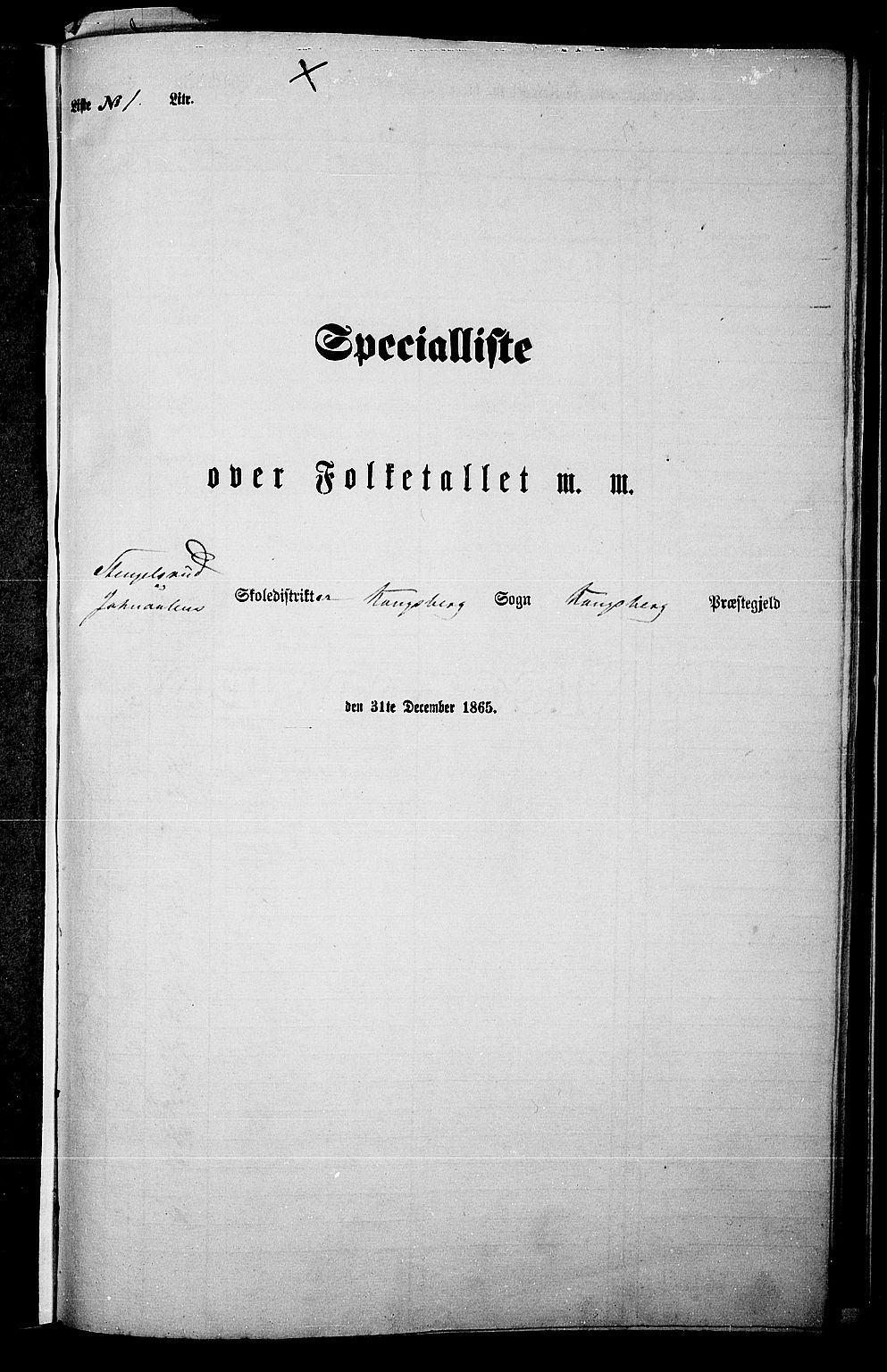 RA, Folketelling 1865 for 0692L Kongsberg prestegjeld, Kongsberg landsokn, 1865, s. 4