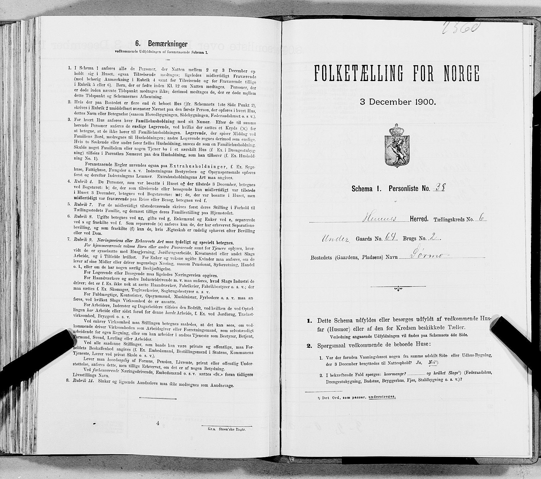 SAT, Folketelling 1900 for 1832 Hemnes herred, 1900, s. 798