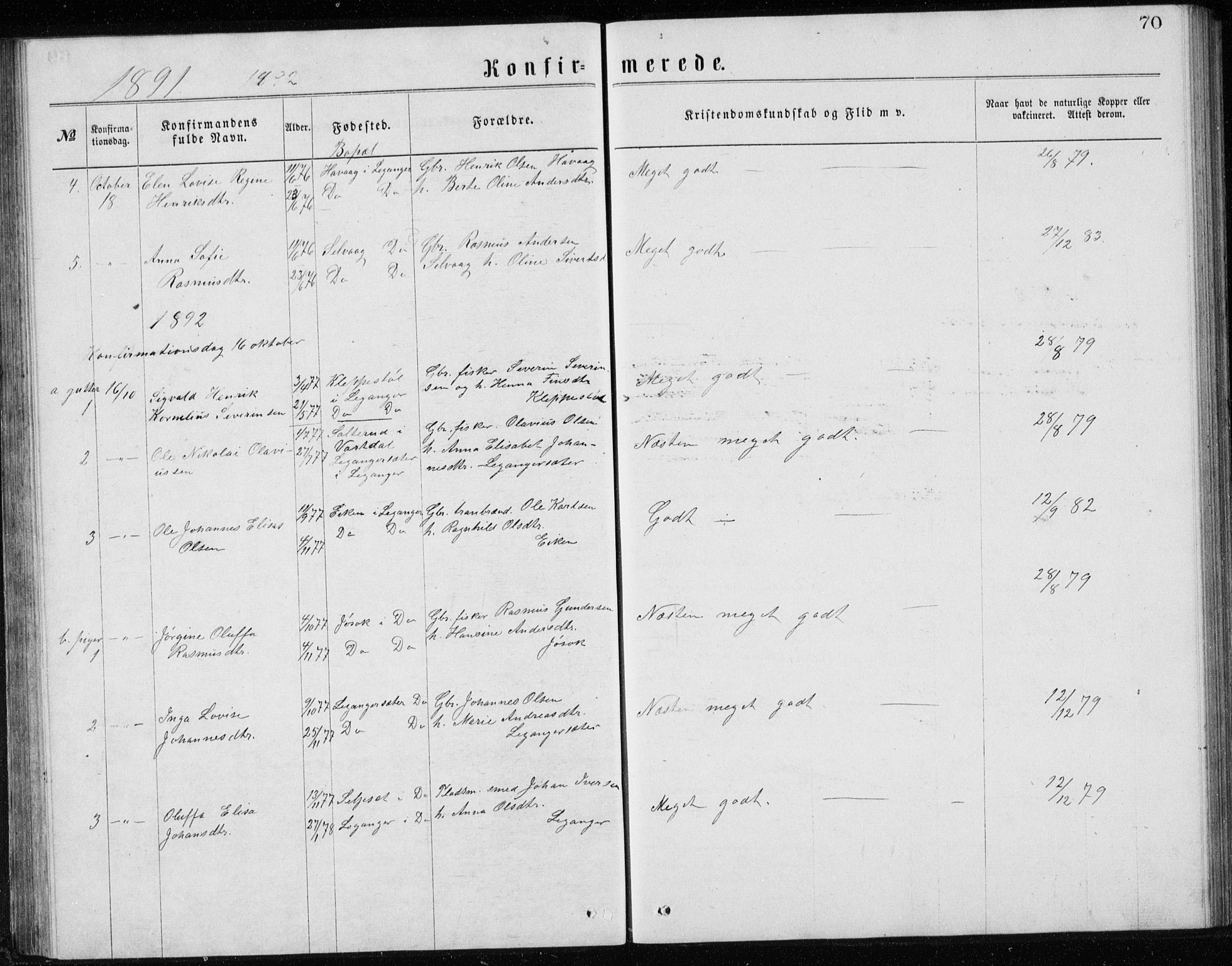 Ministerialprotokoller, klokkerbøker og fødselsregistre - Møre og Romsdal, SAT/A-1454/508/L0097: Klokkerbok nr. 508C01, 1873-1897, s. 70