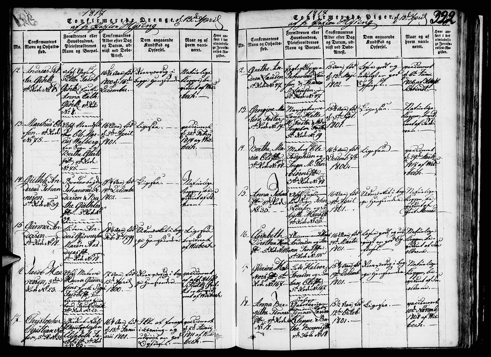 Nykirken Sokneprestembete, AV/SAB-A-77101/H/Haa/L0011: Ministerialbok nr. A 11, 1816-1821, s. 322