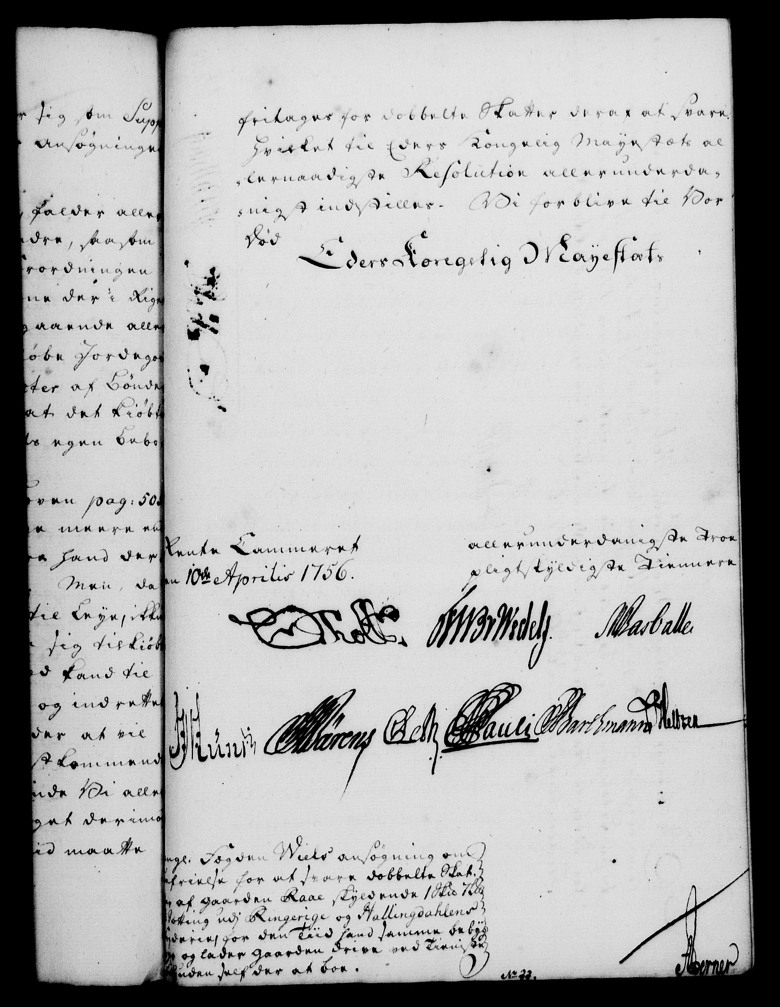 Rentekammeret, Kammerkanselliet, RA/EA-3111/G/Gf/Gfa/L0038: Norsk relasjons- og resolusjonsprotokoll (merket RK 52.38), 1756, s. 218