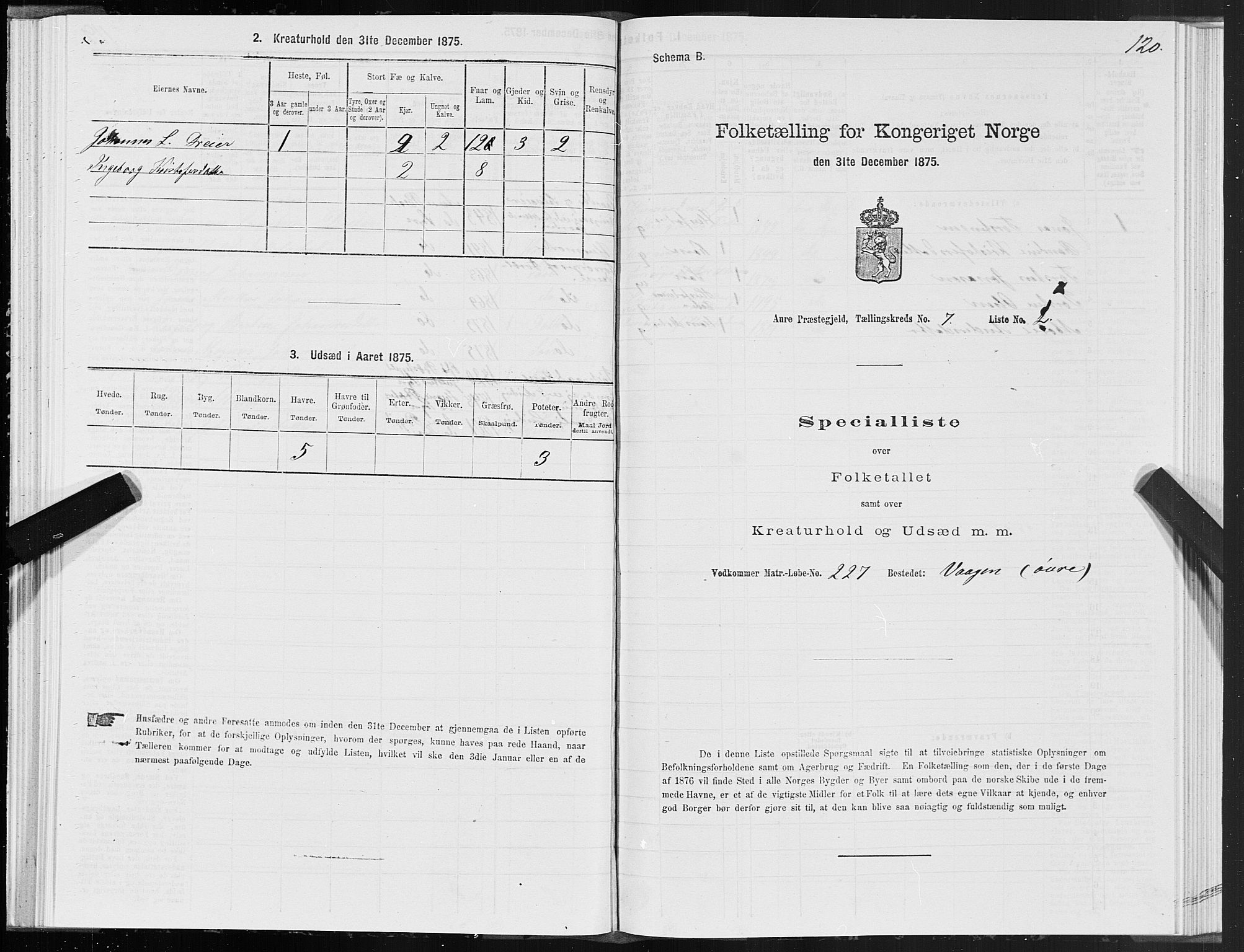 SAT, Folketelling 1875 for 1569P Aure prestegjeld, 1875, s. 5120