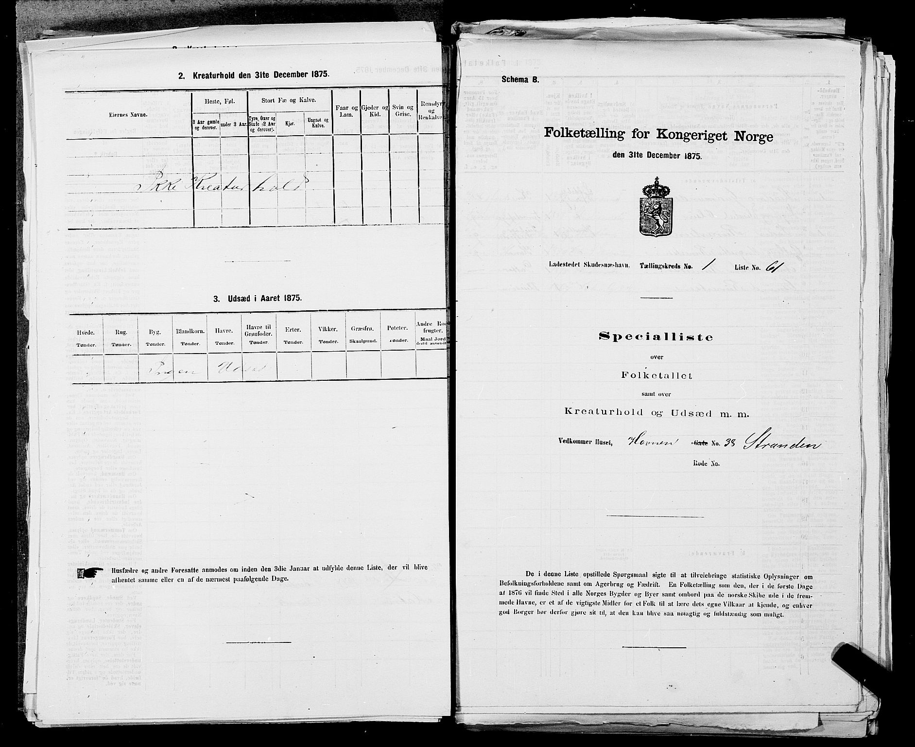 SAST, Folketelling 1875 for 1104B Skudenes prestegjeld, Skudeneshavn ladested, 1875, s. 127