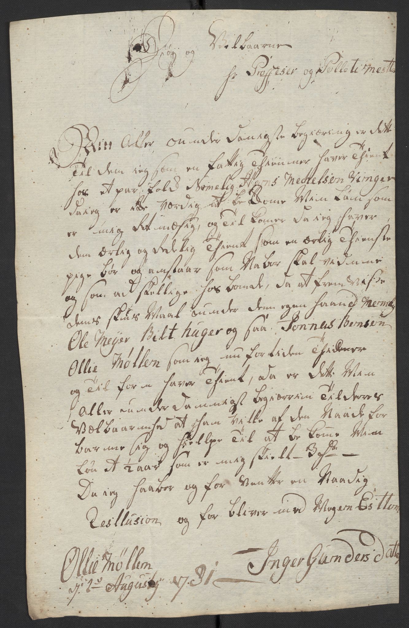 Oslo politidistrikt, AV/SAO-A-10085/D/Da/L0003: Innkomne brev, pro memoria m.v., 1781, s. 166