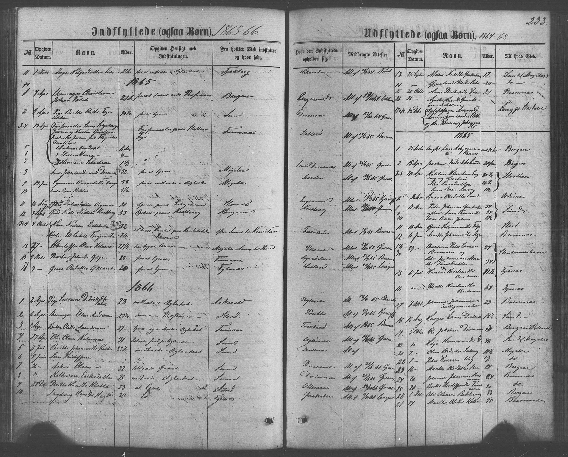 Fitjar sokneprestembete, AV/SAB-A-99926: Ministerialbok nr. A 1, 1862-1881, s. 233