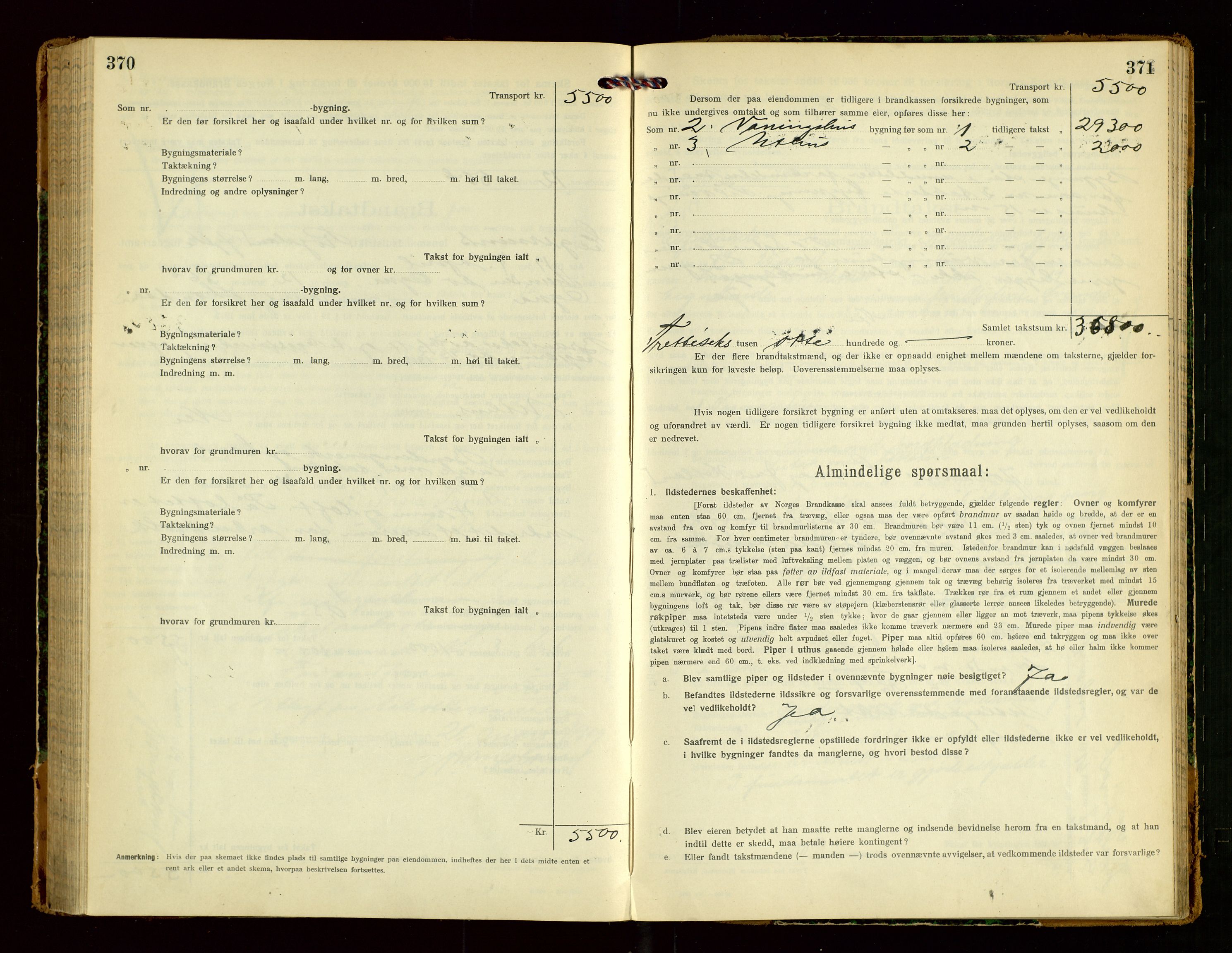 Eigersund lensmannskontor, AV/SAST-A-100171/Gob/L0003: "Brandtakstprotokol", 1917-1920, s. 370-371