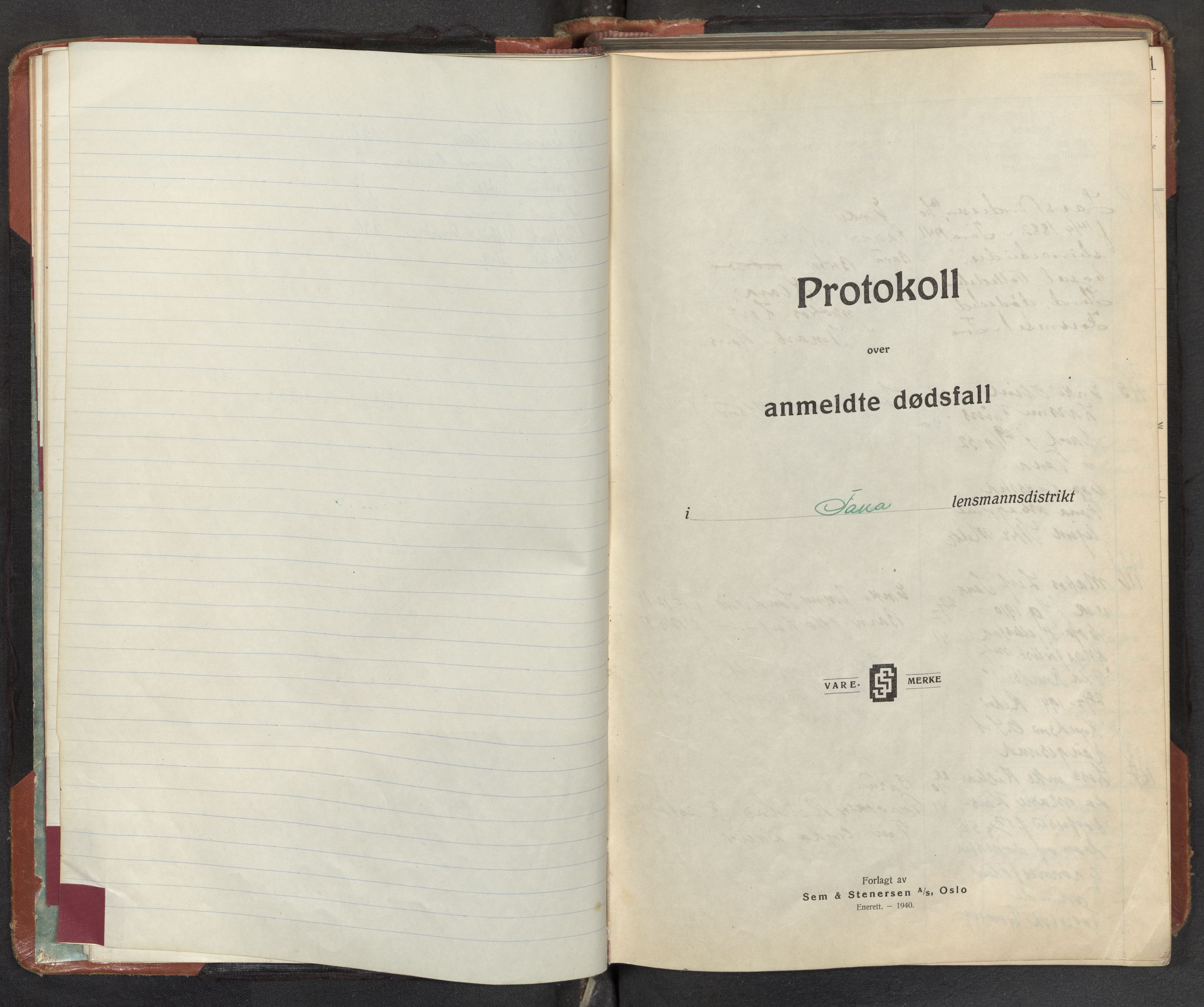 Lensmannen i Fana, AV/SAB-A-31801/0006/L0007: Dødsfallprotokoll, 1941-1945