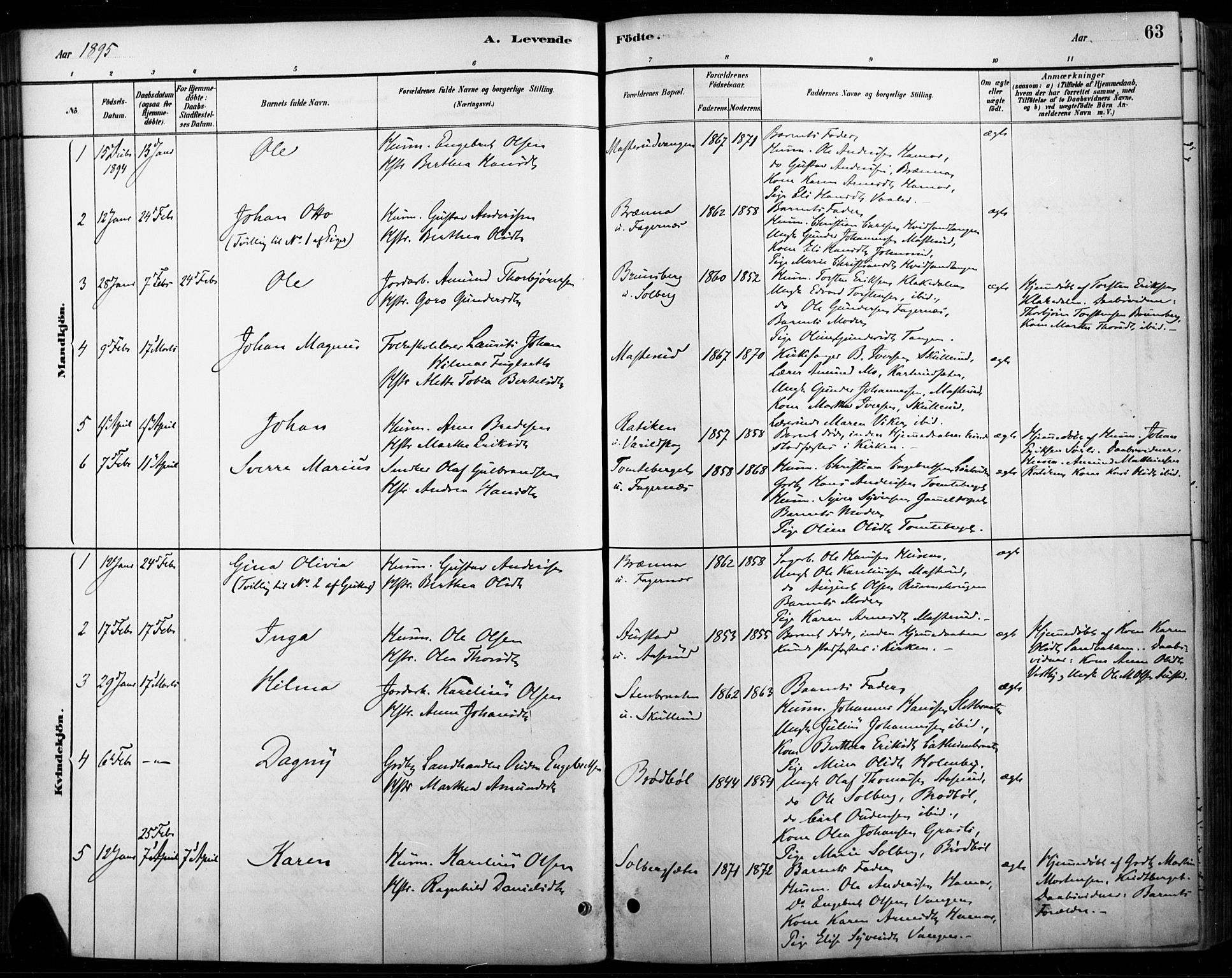 Vinger prestekontor, AV/SAH-PREST-024/H/Ha/Haa/L0015: Ministerialbok nr. 15, 1881-1900, s. 63