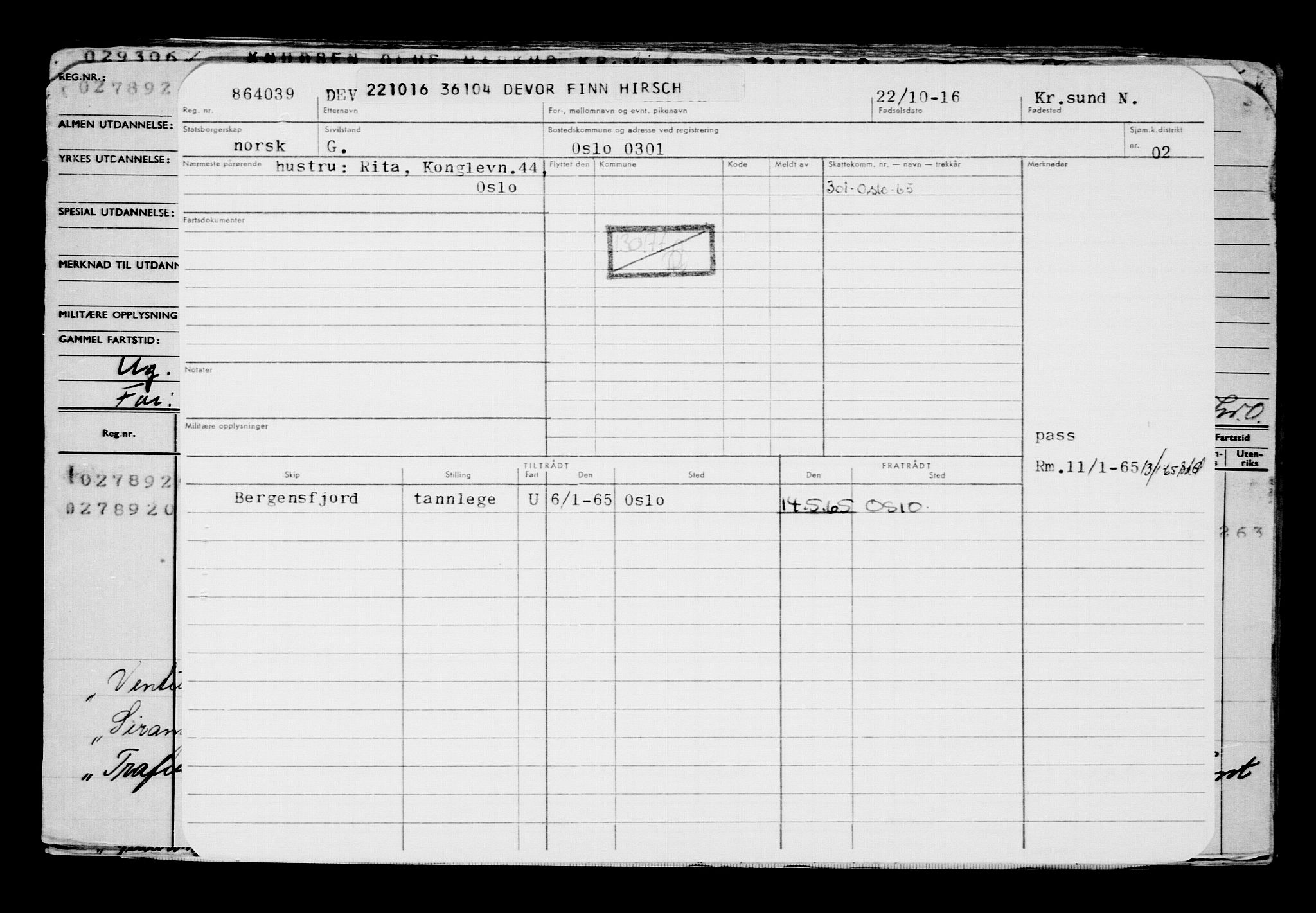 Direktoratet for sjømenn, AV/RA-S-3545/G/Gb/L0143: Hovedkort, 1916, s. 367