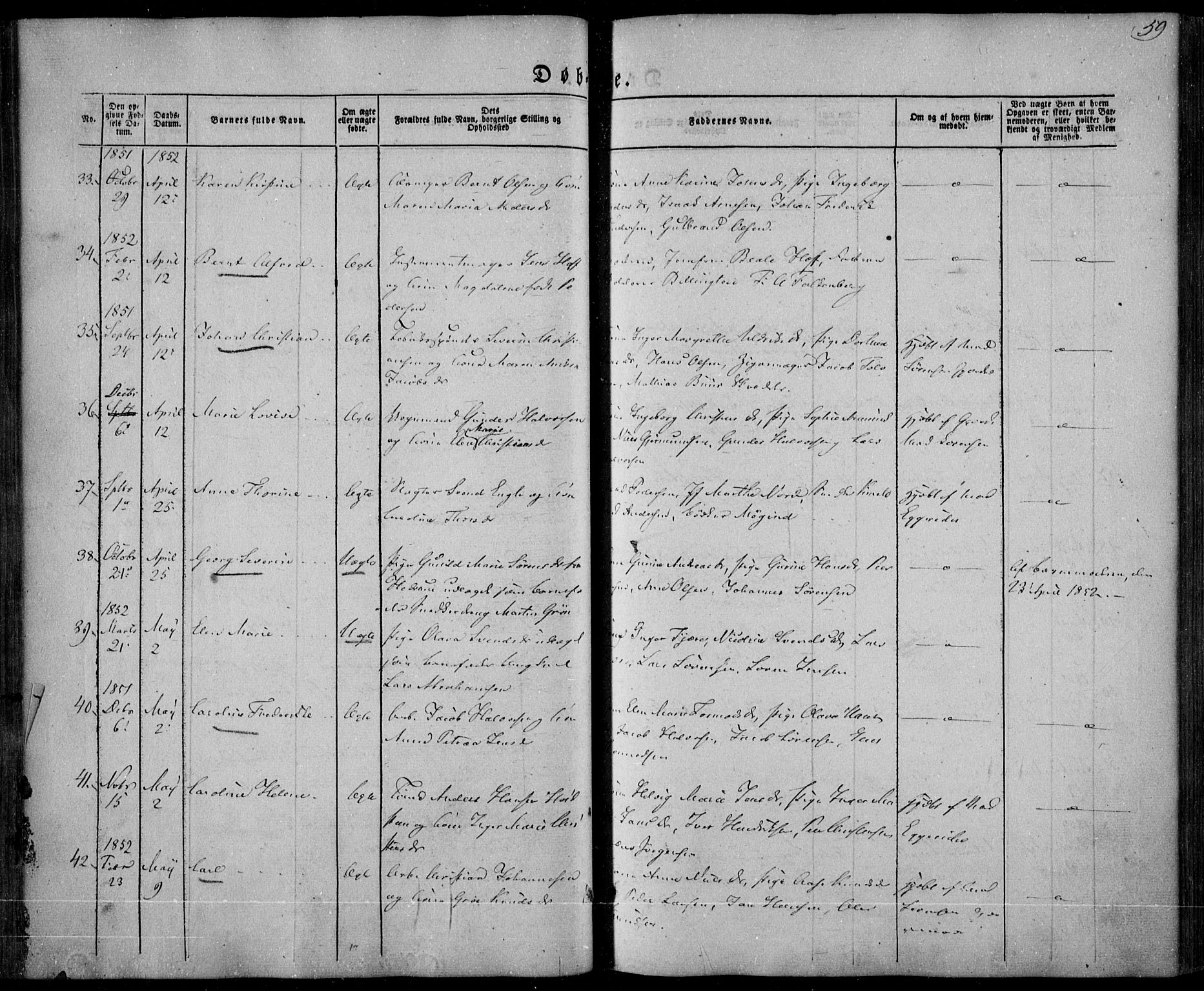 Larvik kirkebøker, AV/SAKO-A-352/F/Fa/L0003: Ministerialbok nr. I 3, 1848-1856, s. 59