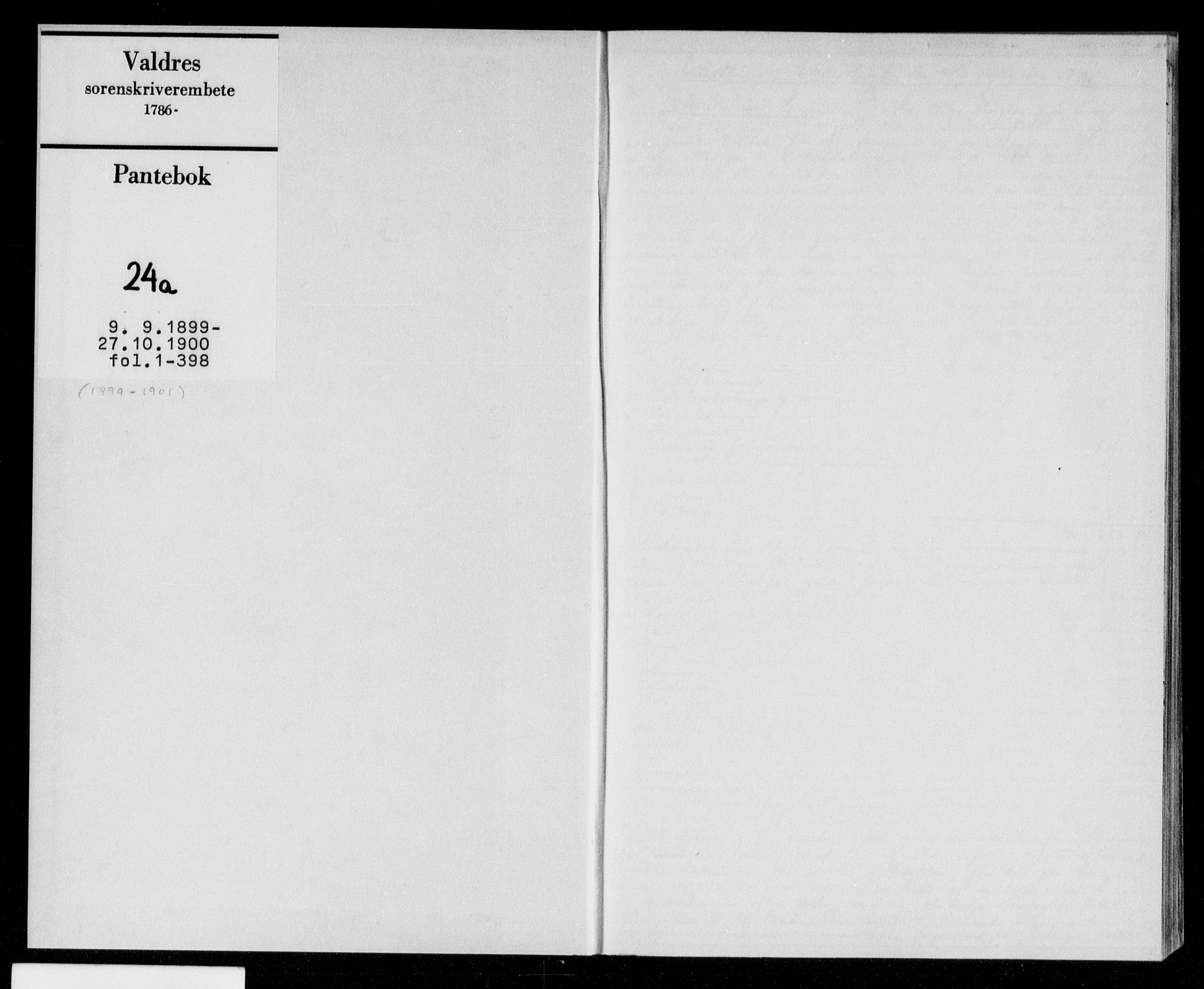 Valdres sorenskriveri, AV/SAH-TING-016/H/Hb/Hba/L0024/0001: Pantebok nr. 24a, 1899-1900