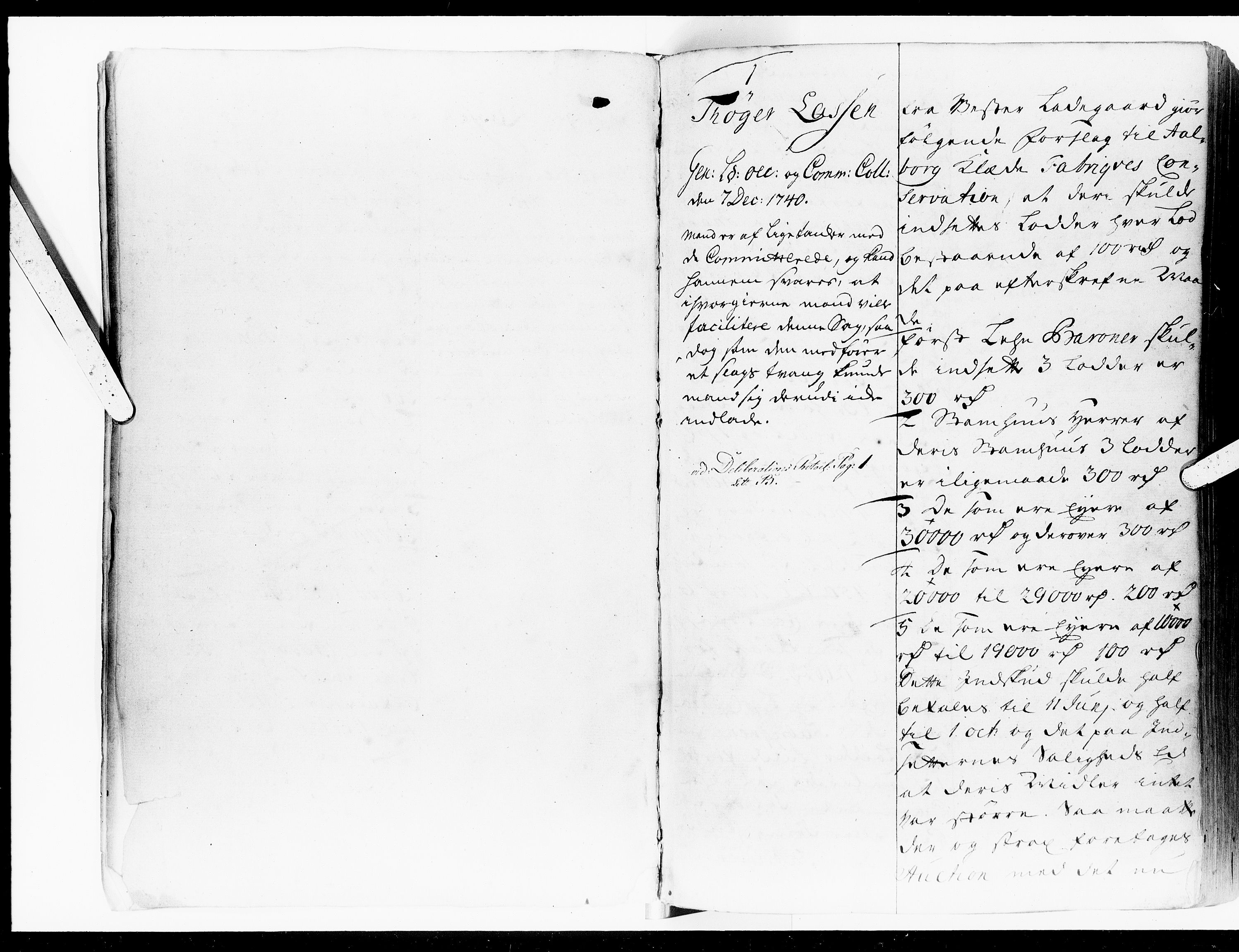 Kommercekollegiet, Dansk-Norske Sekretariat, DRA/A-0001/08/38: Projekt Protokol B, 1740-1754