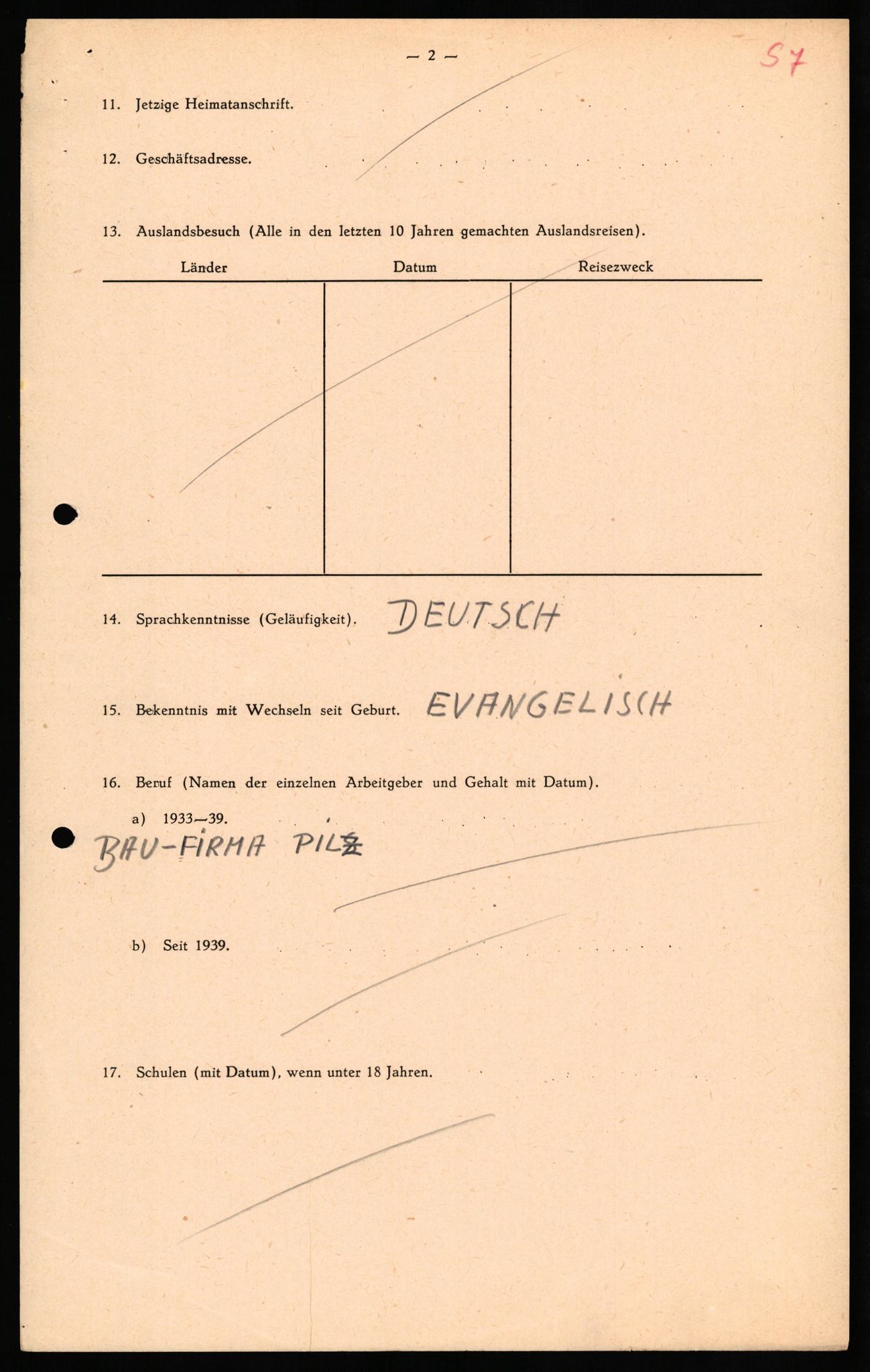 Forsvaret, Forsvarets overkommando II, AV/RA-RAFA-3915/D/Db/L0030: CI Questionaires. Tyske okkupasjonsstyrker i Norge. Tyskere., 1945-1946, s. 289