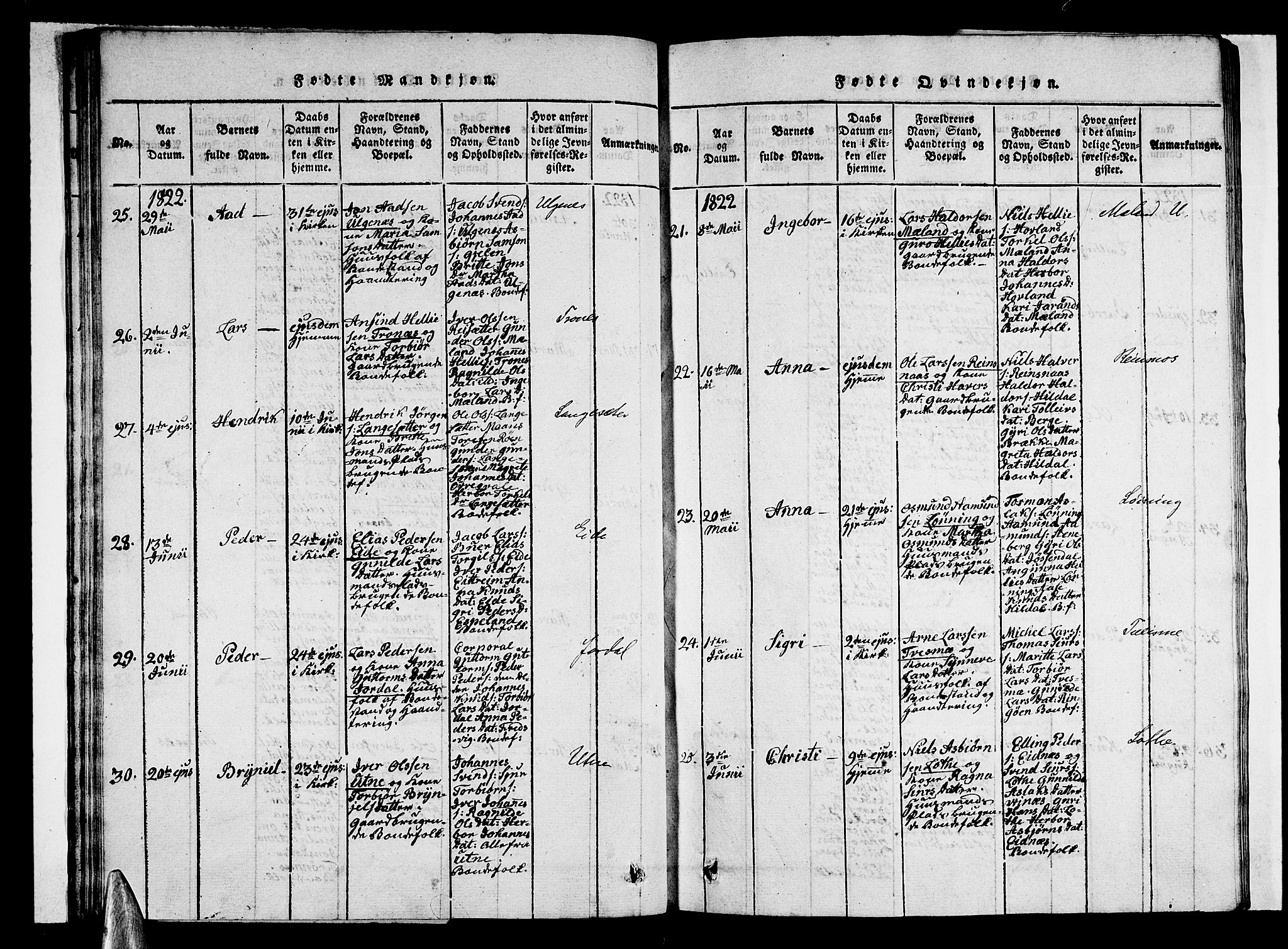 Ullensvang sokneprestembete, AV/SAB-A-78701/H/Haa: Ministerialbok nr. A 9, 1819-1826