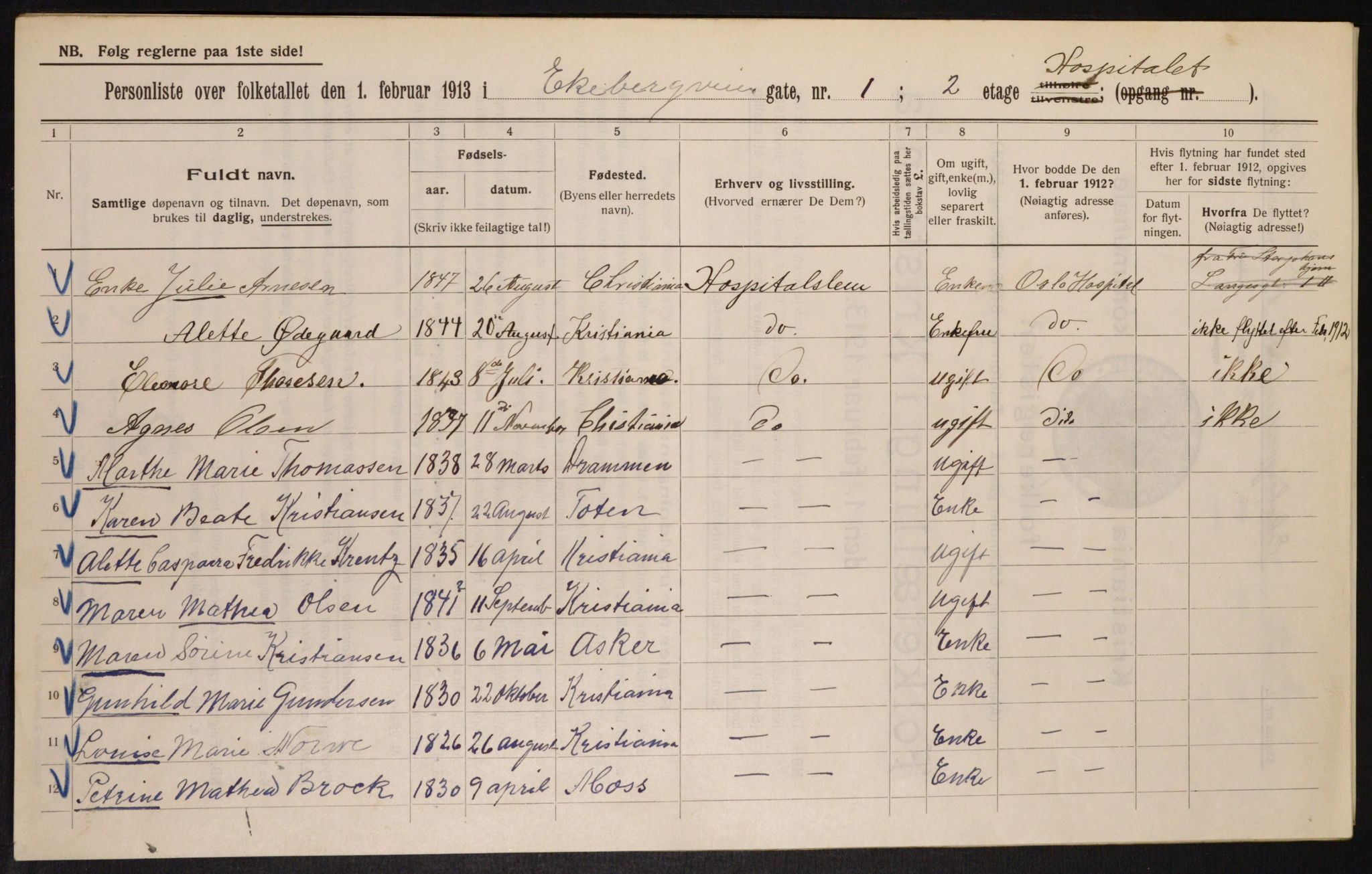 OBA, Kommunal folketelling 1.2.1913 for Kristiania, 1913, s. 20209