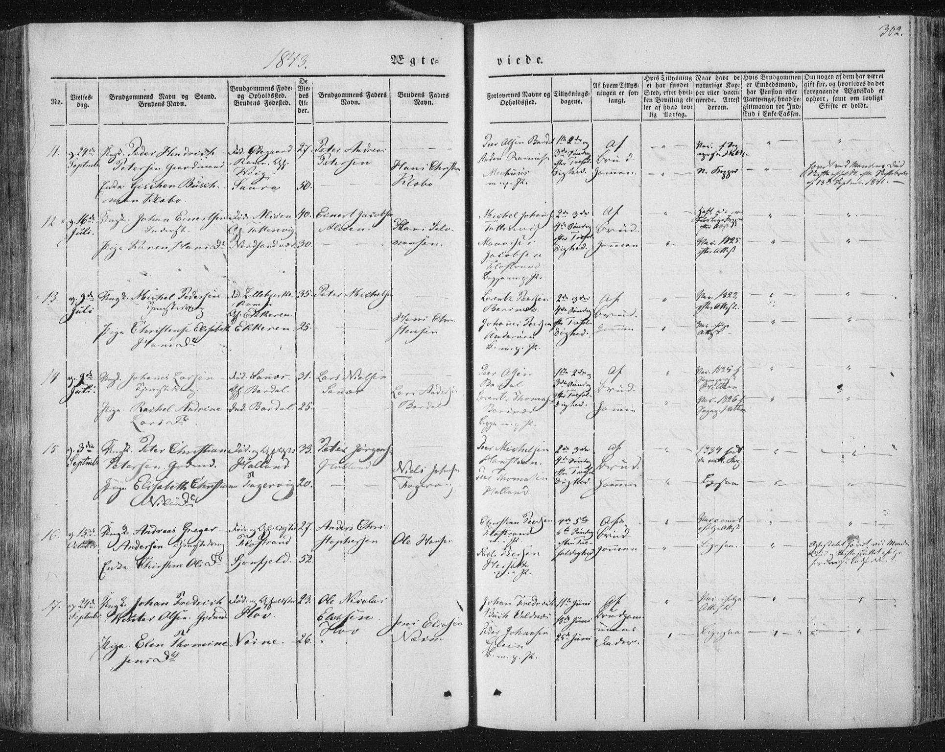 Ministerialprotokoller, klokkerbøker og fødselsregistre - Nordland, AV/SAT-A-1459/838/L0549: Ministerialbok nr. 838A07, 1840-1854, s. 302