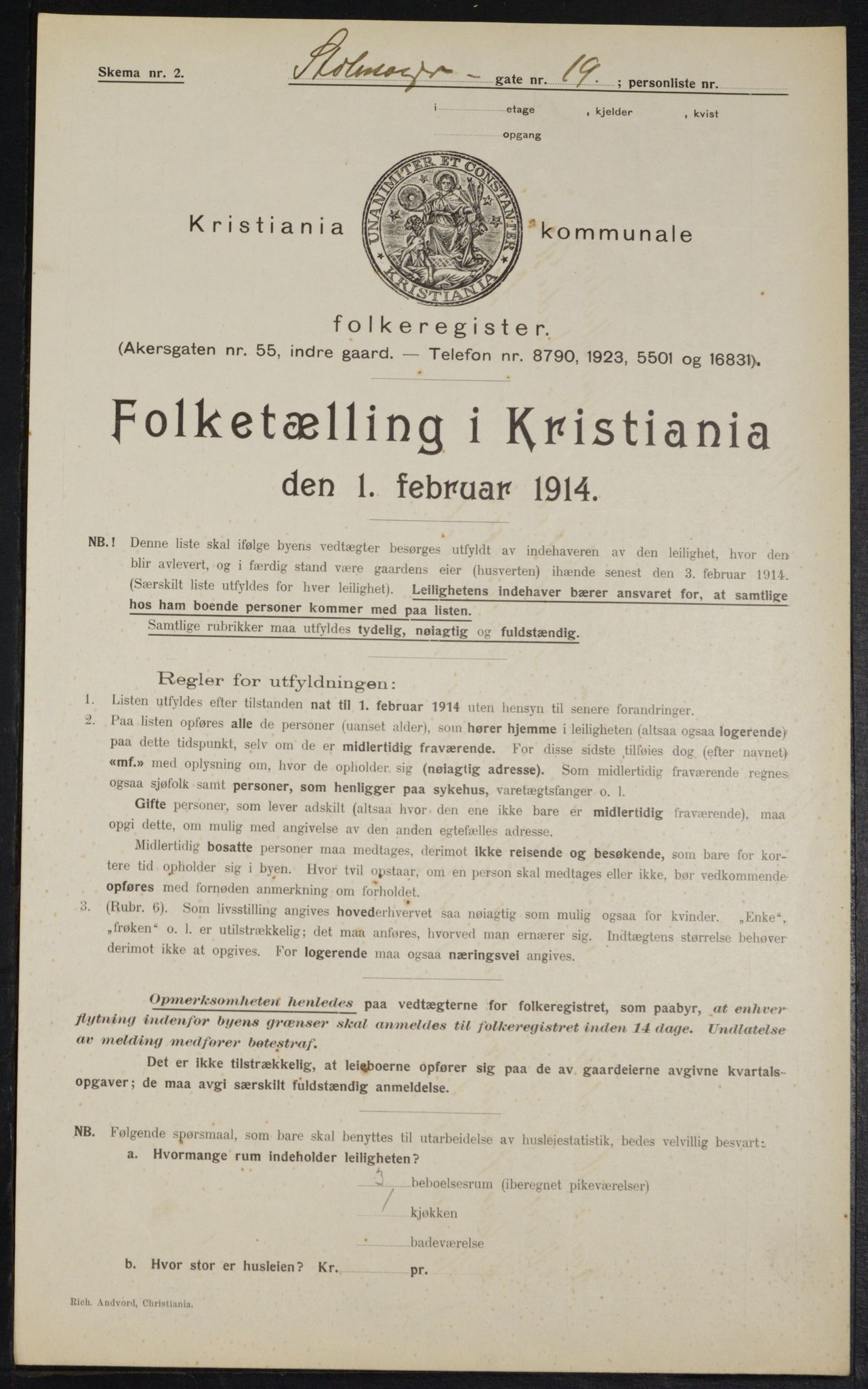 OBA, Kommunal folketelling 1.2.1914 for Kristiania, 1914, s. 103510