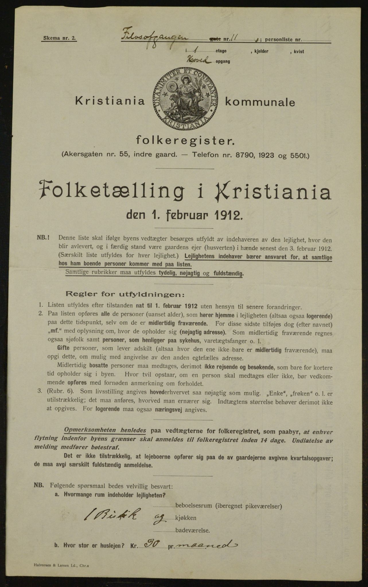 OBA, Kommunal folketelling 1.2.1912 for Kristiania, 1912, s. 24258