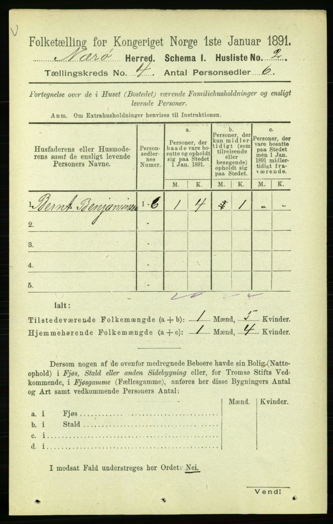 RA, Folketelling 1891 for 1751 Nærøy herred, 1891, s. 1783