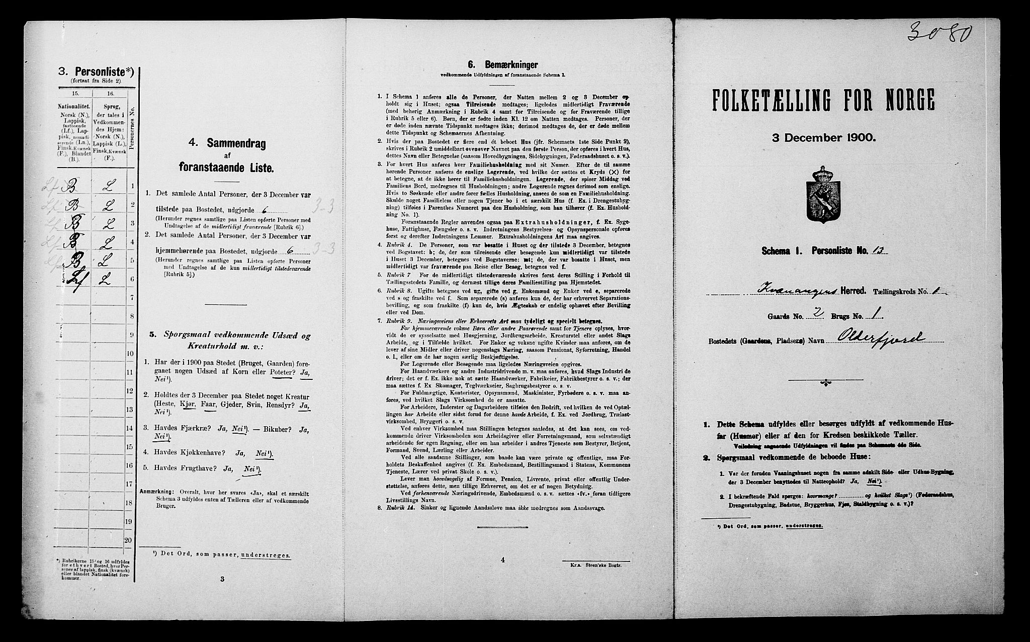 SATØ, Folketelling 1900 for 1943 Kvænangen herred, 1900, s. 70