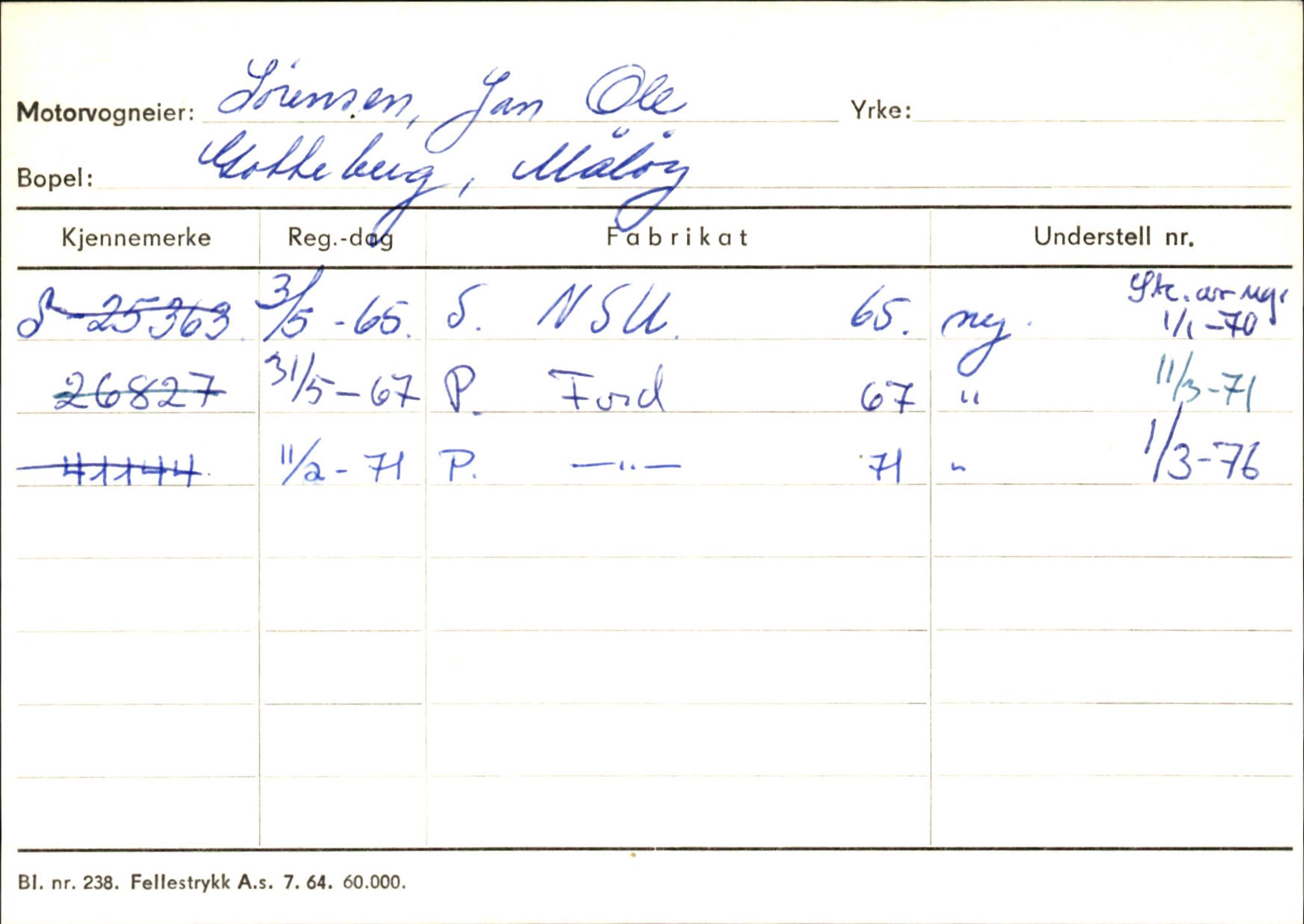 Statens vegvesen, Sogn og Fjordane vegkontor, AV/SAB-A-5301/4/F/L0145: Registerkort Vågsøy S-Å. Årdal I-P, 1945-1975, s. 393