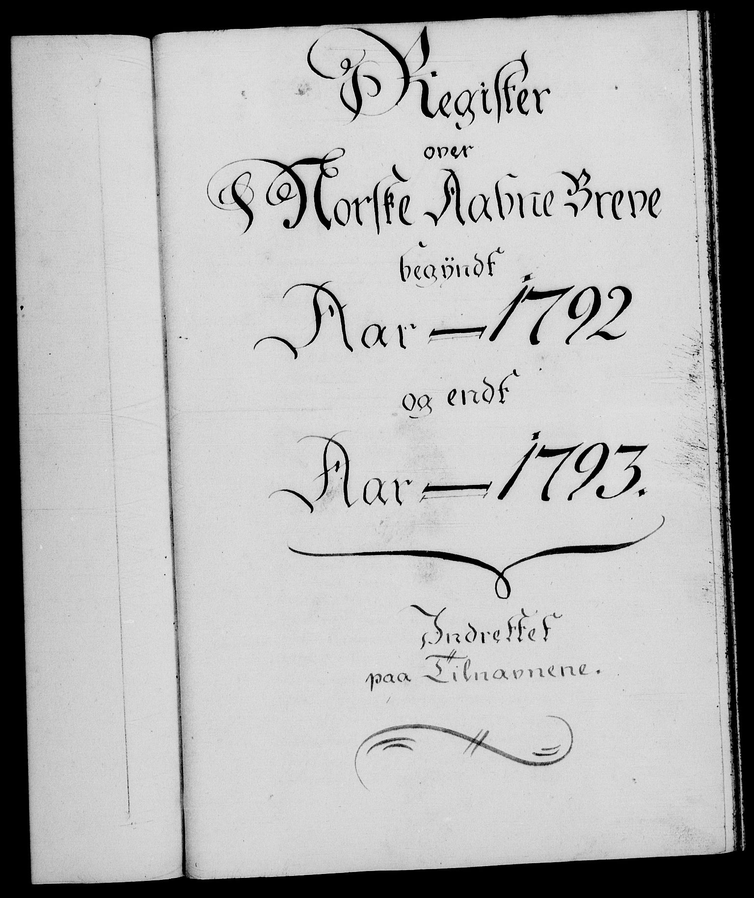 Danske Kanselli 1572-1799, AV/RA-EA-3023/F/Fc/Fca/Fcaa/L0054: Norske registre, 1792-1793