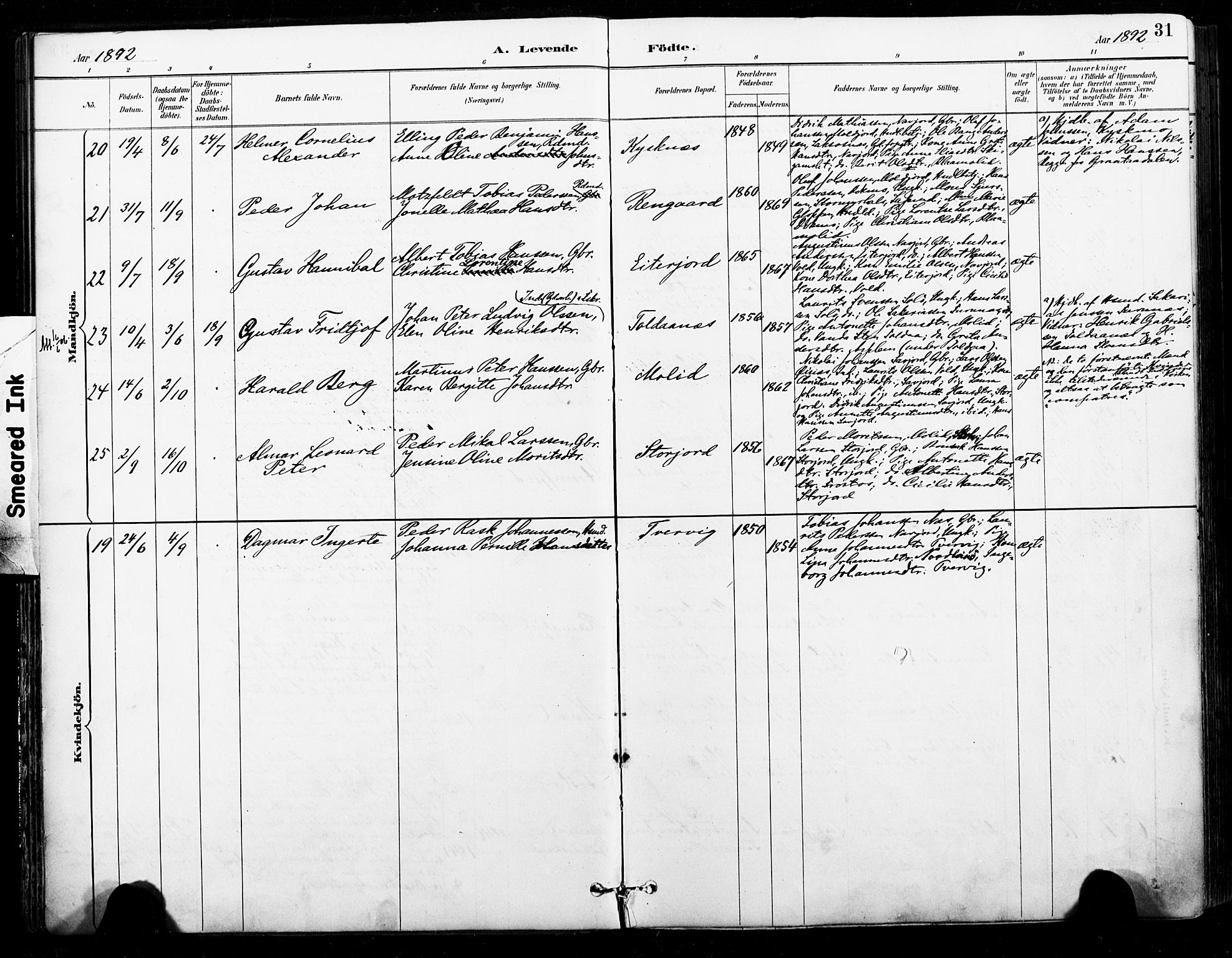 Ministerialprotokoller, klokkerbøker og fødselsregistre - Nordland, AV/SAT-A-1459/846/L0646: Ministerialbok nr. 846A04, 1887-1901, s. 31