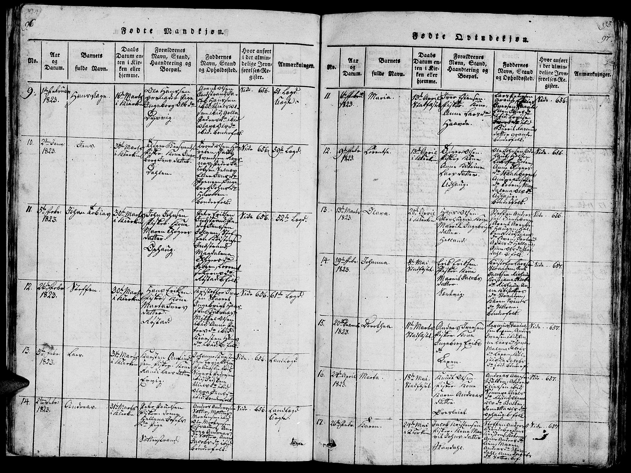 Ministerialprotokoller, klokkerbøker og fødselsregistre - Sør-Trøndelag, AV/SAT-A-1456/659/L0744: Klokkerbok nr. 659C01, 1818-1825, s. 96-97