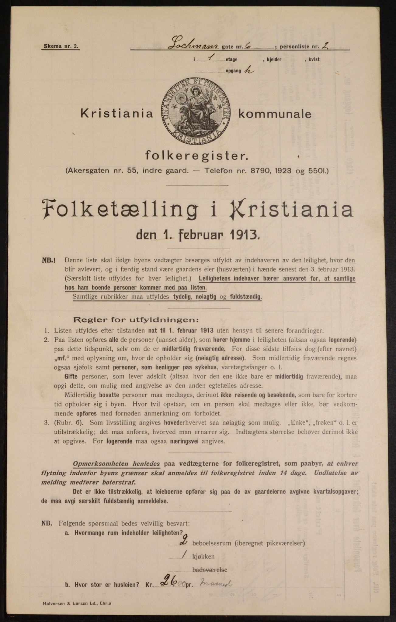 OBA, Kommunal folketelling 1.2.1913 for Kristiania, 1913, s. 58120