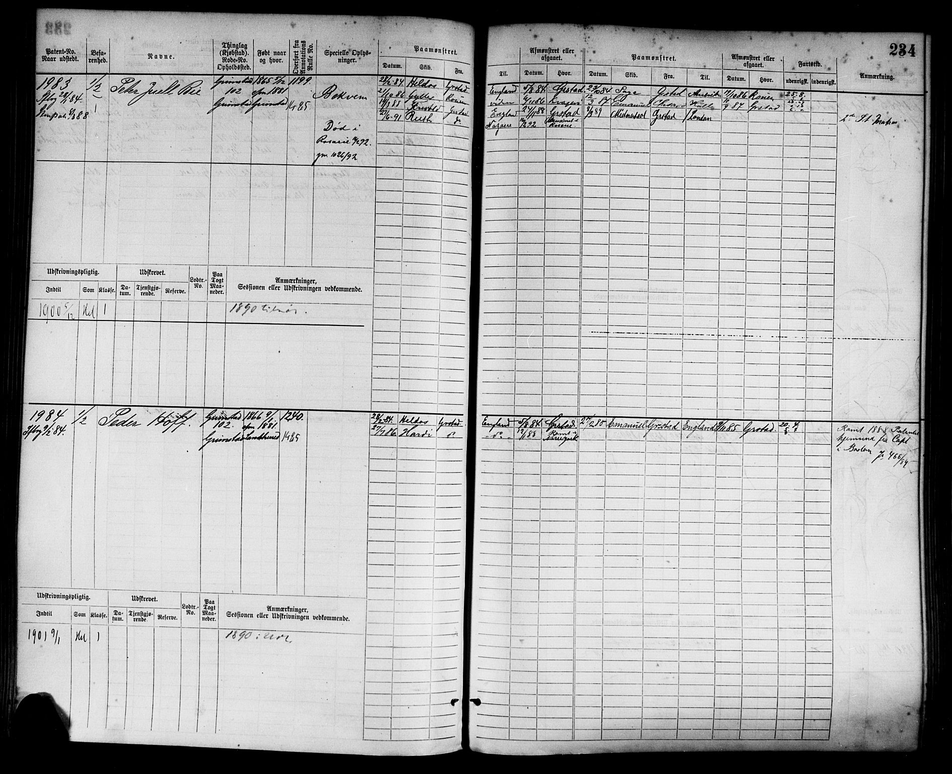 Grimstad mønstringskrets, AV/SAK-2031-0013/F/Fb/L0003: Hovedrulle nr 1517-2276, F-6, 1877-1888, s. 242