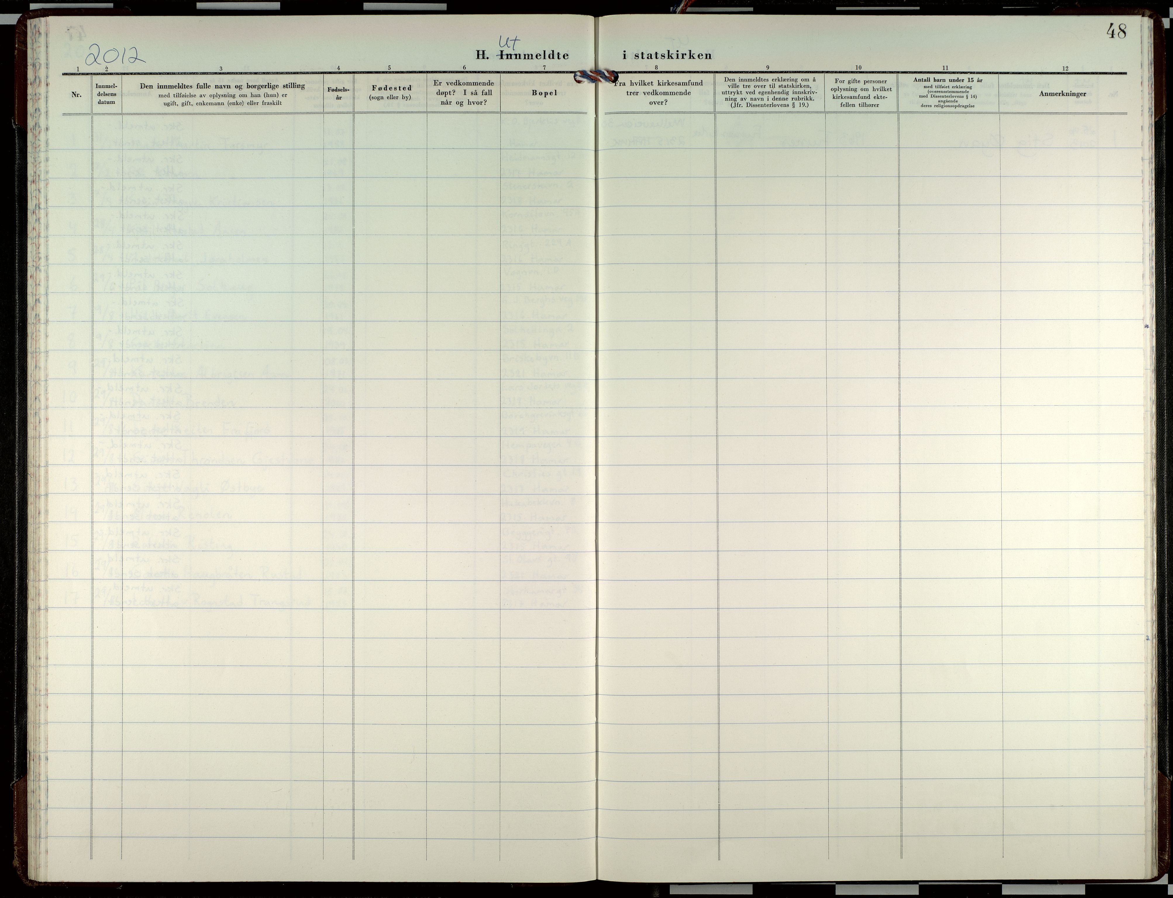 Hamar prestekontor, AV/SAH-DOMPH-002/H/Ha/Haa/L0018: Ministerialbok nr. 18, 1973-2013, s. 48