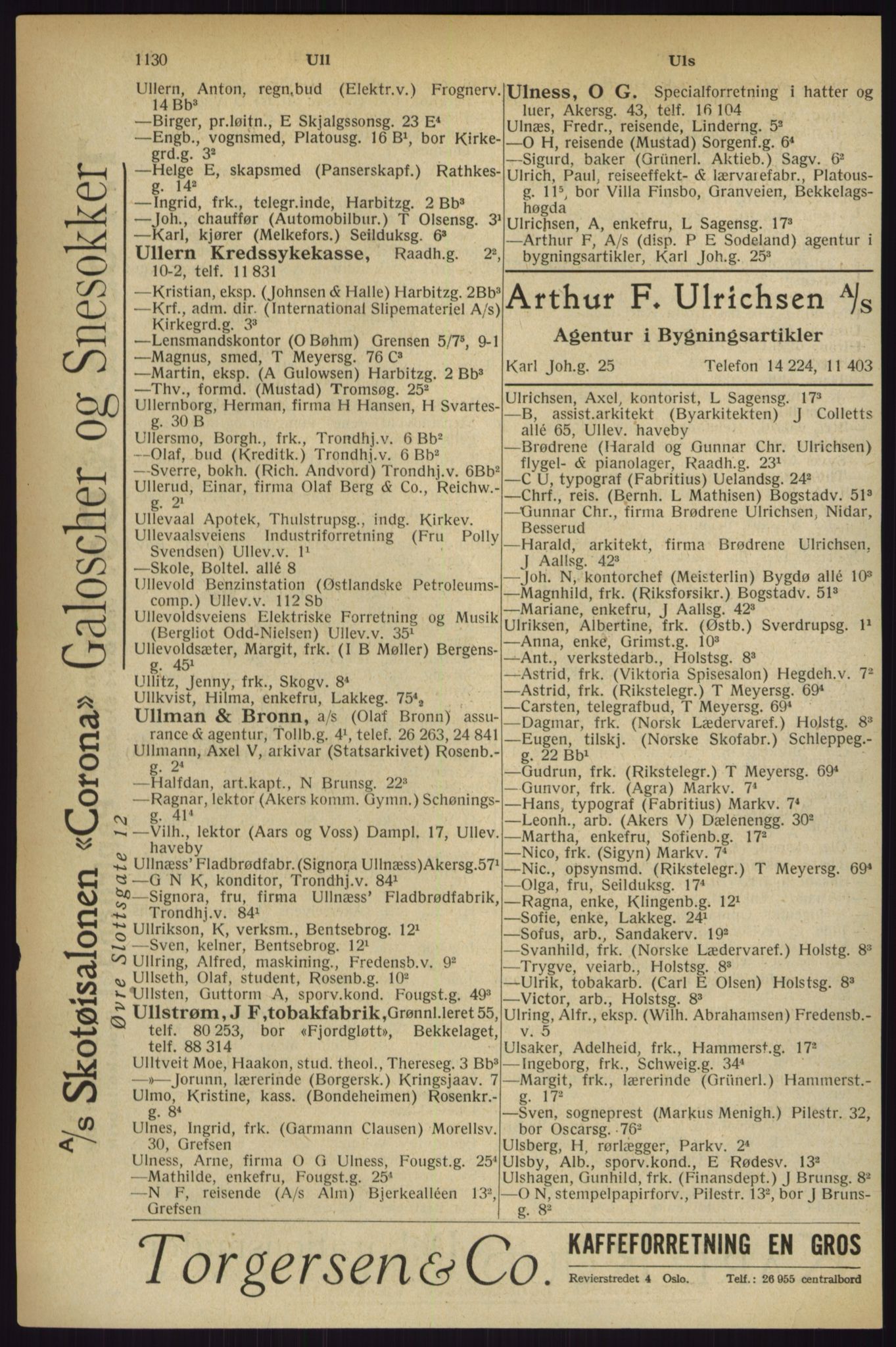 Kristiania/Oslo adressebok, PUBL/-, 1927, s. 1130