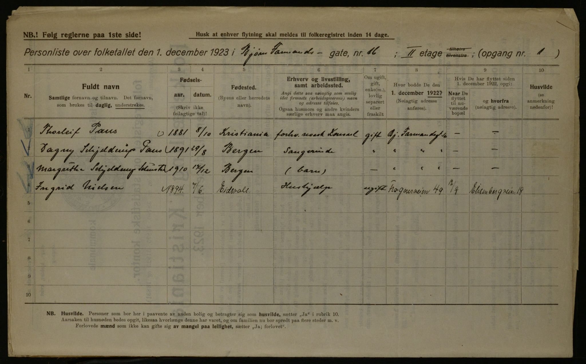 OBA, Kommunal folketelling 1.12.1923 for Kristiania, 1923, s. 7750