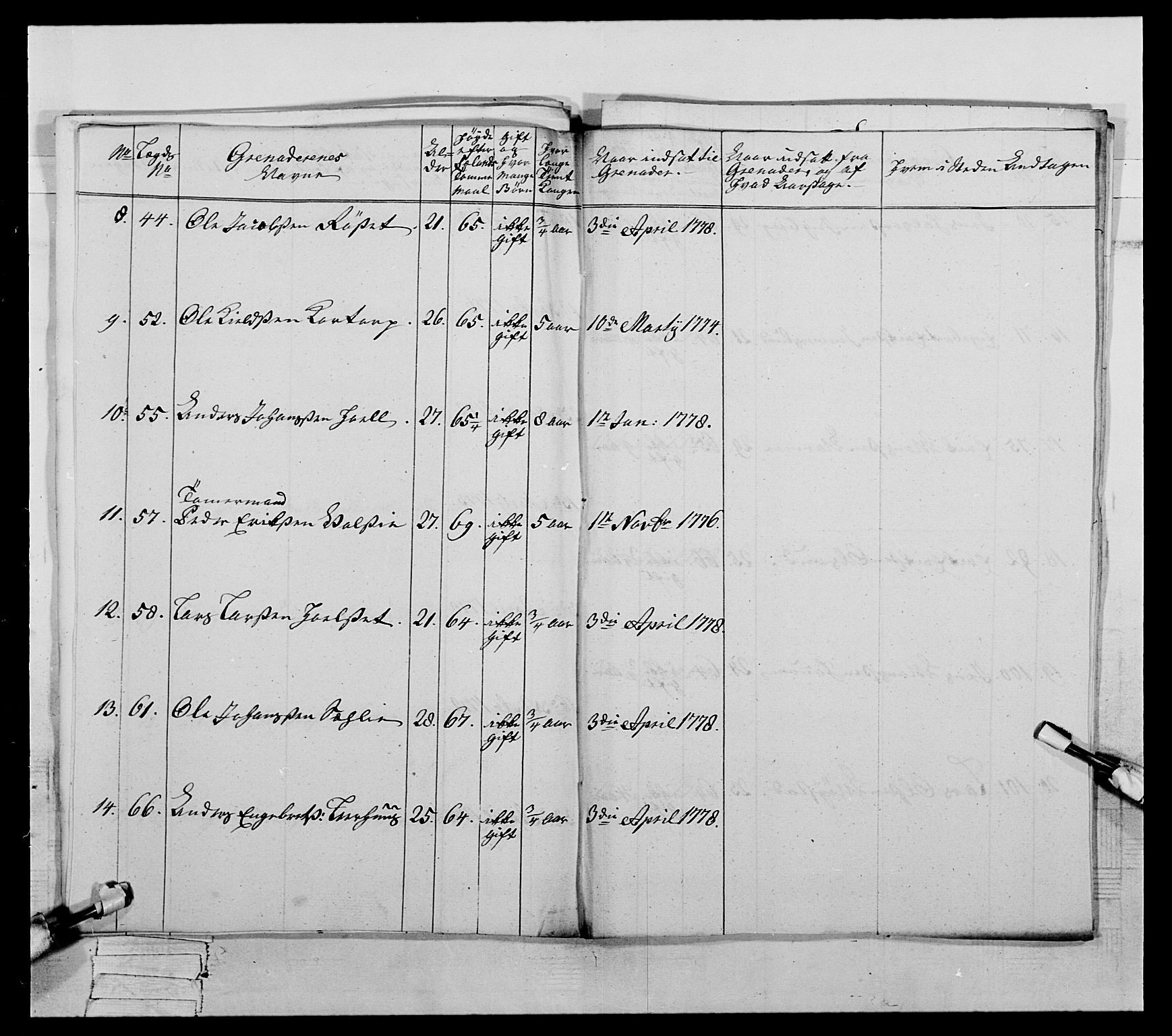 Generalitets- og kommissariatskollegiet, Det kongelige norske kommissariatskollegium, AV/RA-EA-5420/E/Eh/L0059: 1. Opplandske nasjonale infanteriregiment, 1775-1783, s. 291