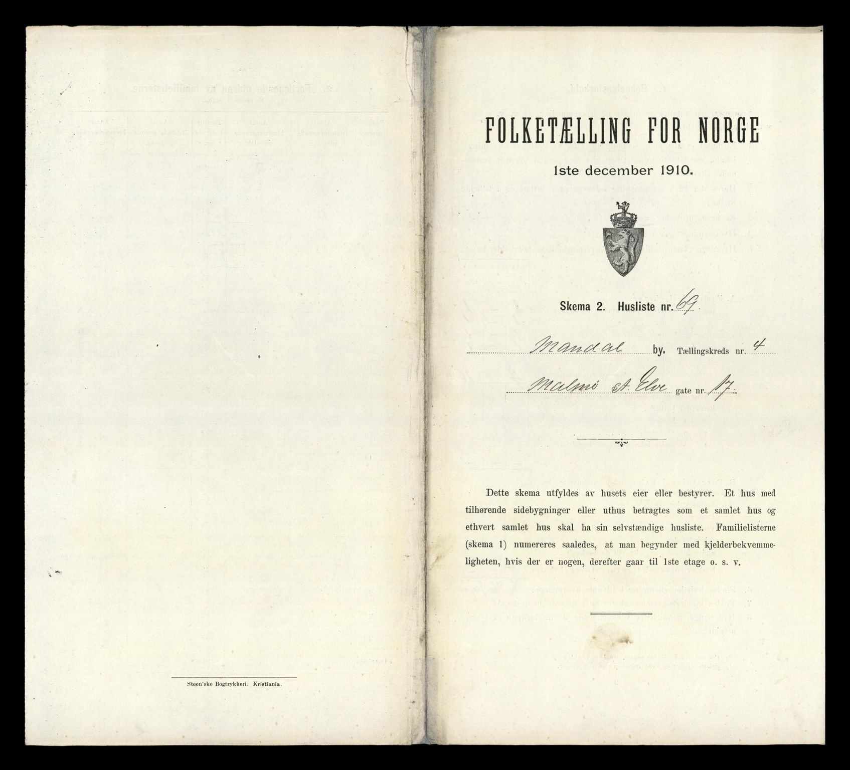 RA, Folketelling 1910 for 1002 Mandal ladested, 1910, s. 2996